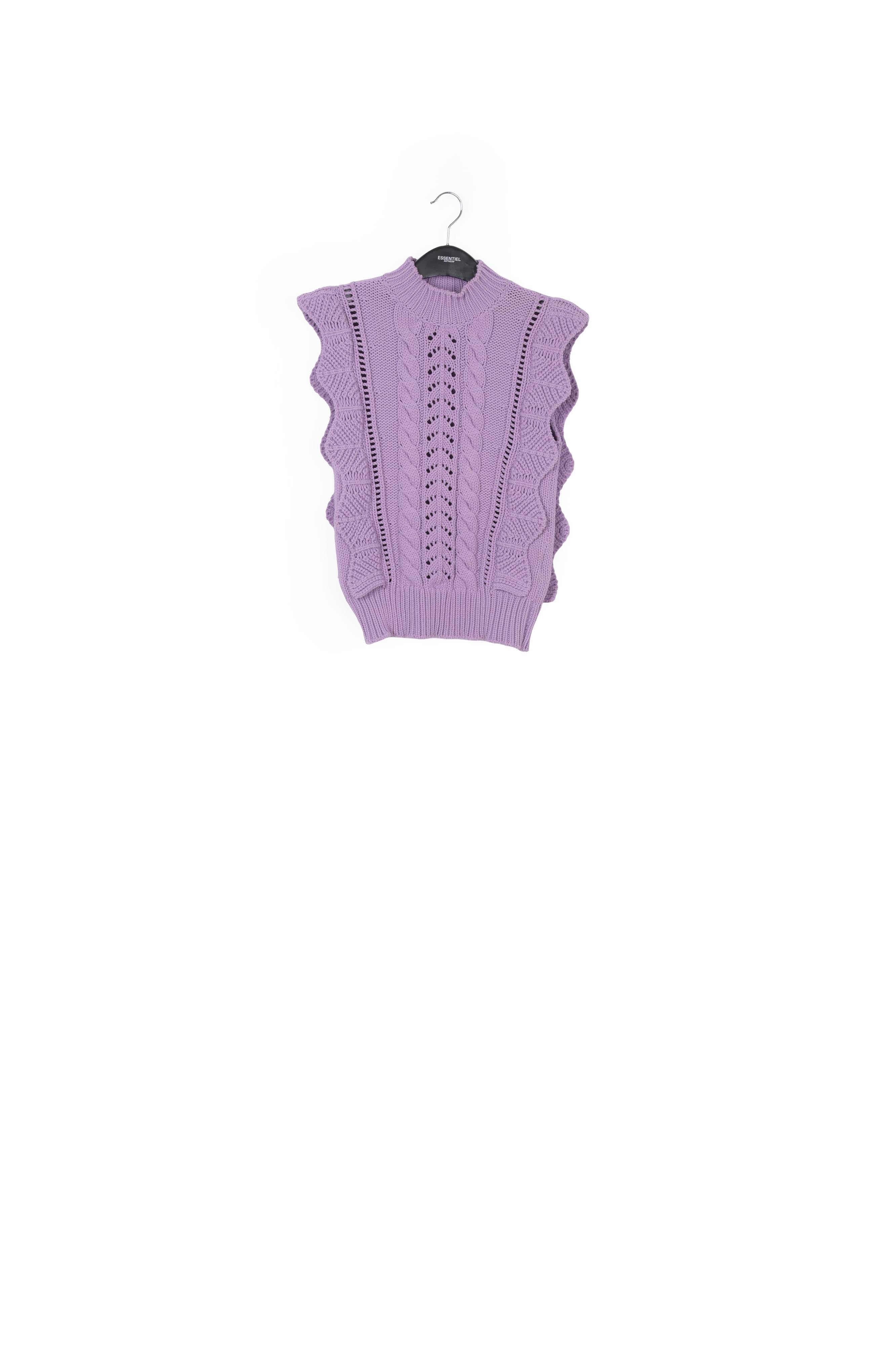 Lilac sleeveless ruffle sweater RE—SSENTIEL | Essentiel second hand