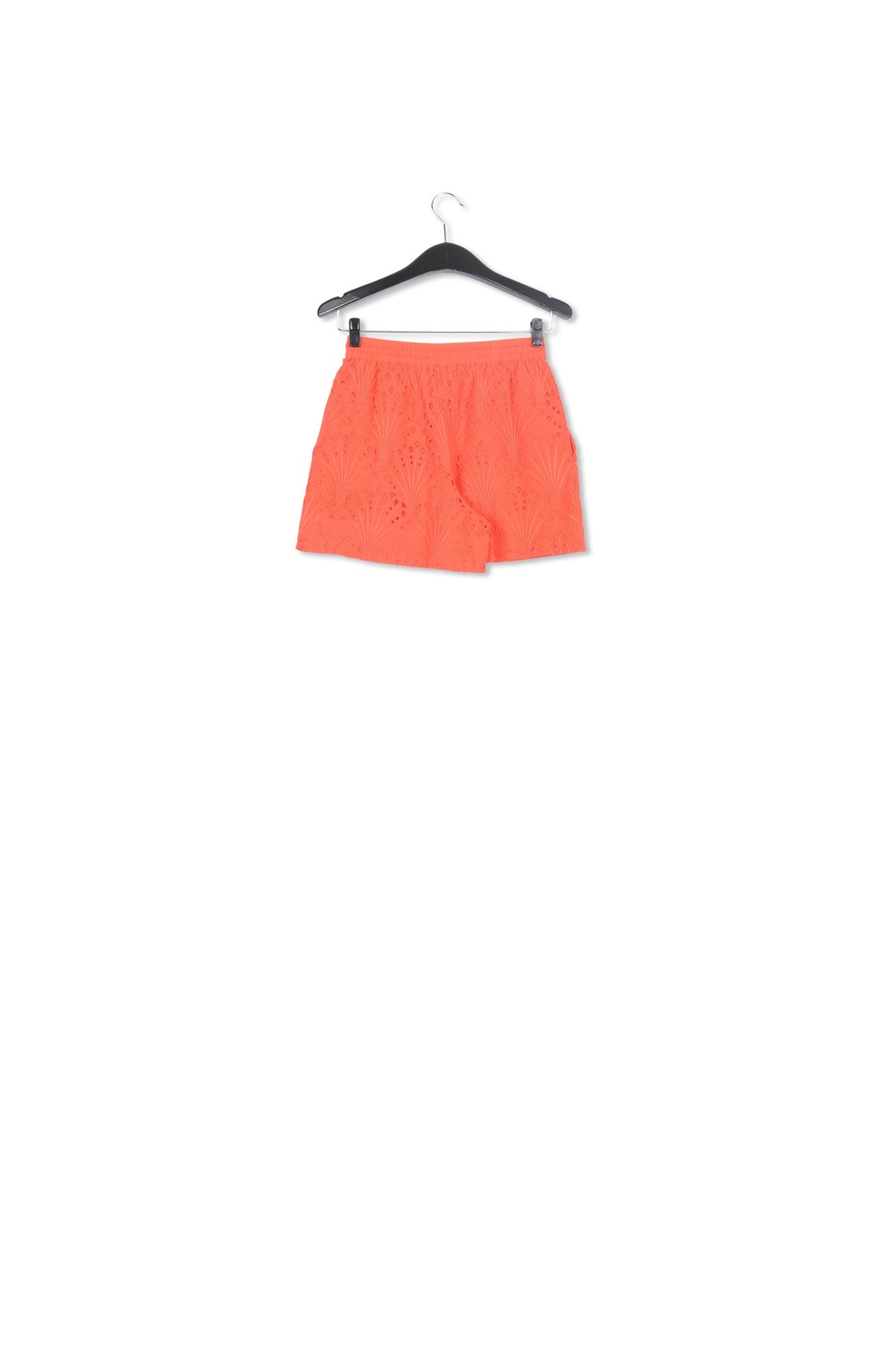 Red broderie anglaise cotton shorts RE—SSENTIEL | Essentiel second hand