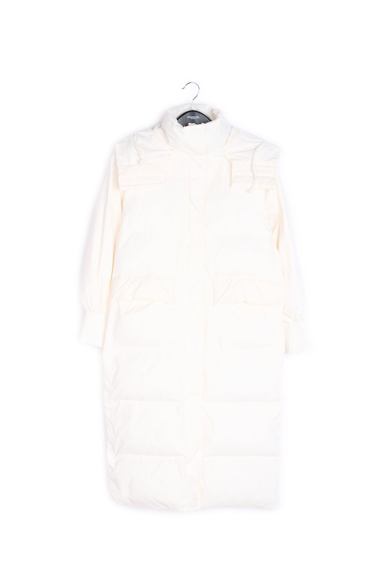 Off-white hooded long puffer coat RE—SSENTIEL | Essentiel second hand
