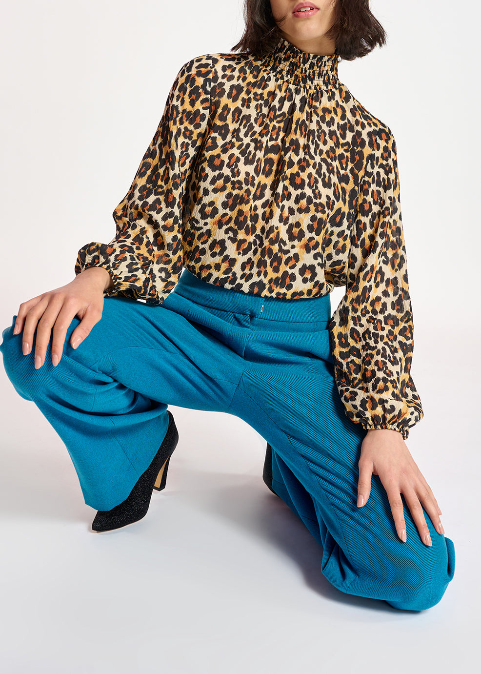 Wijde top met luipaardprint RE—SSENTIEL | Essentiel second hand