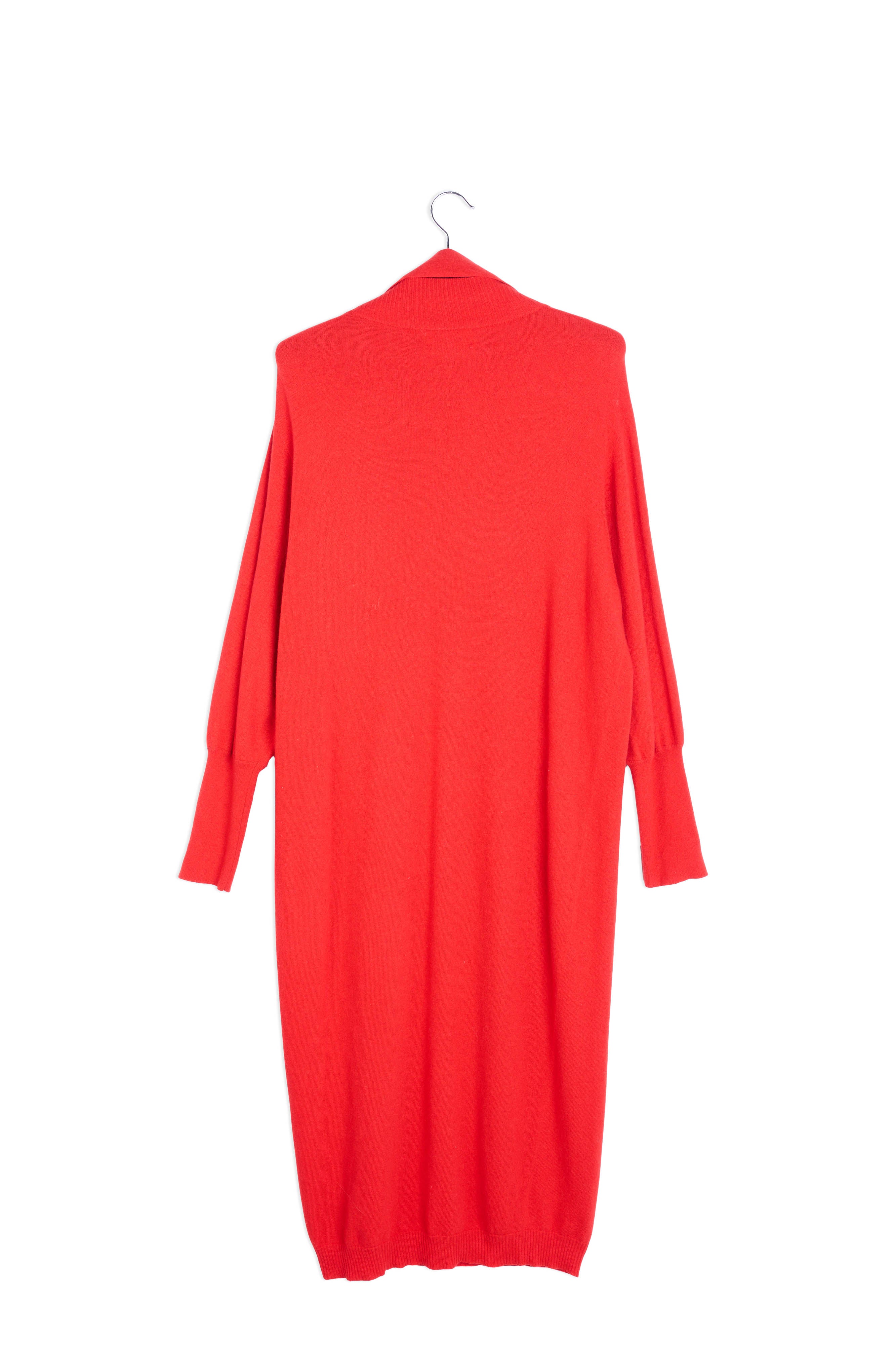 Orange midi-length merino wool blend knit dress RE—SSENTIEL | Essentiel second hand