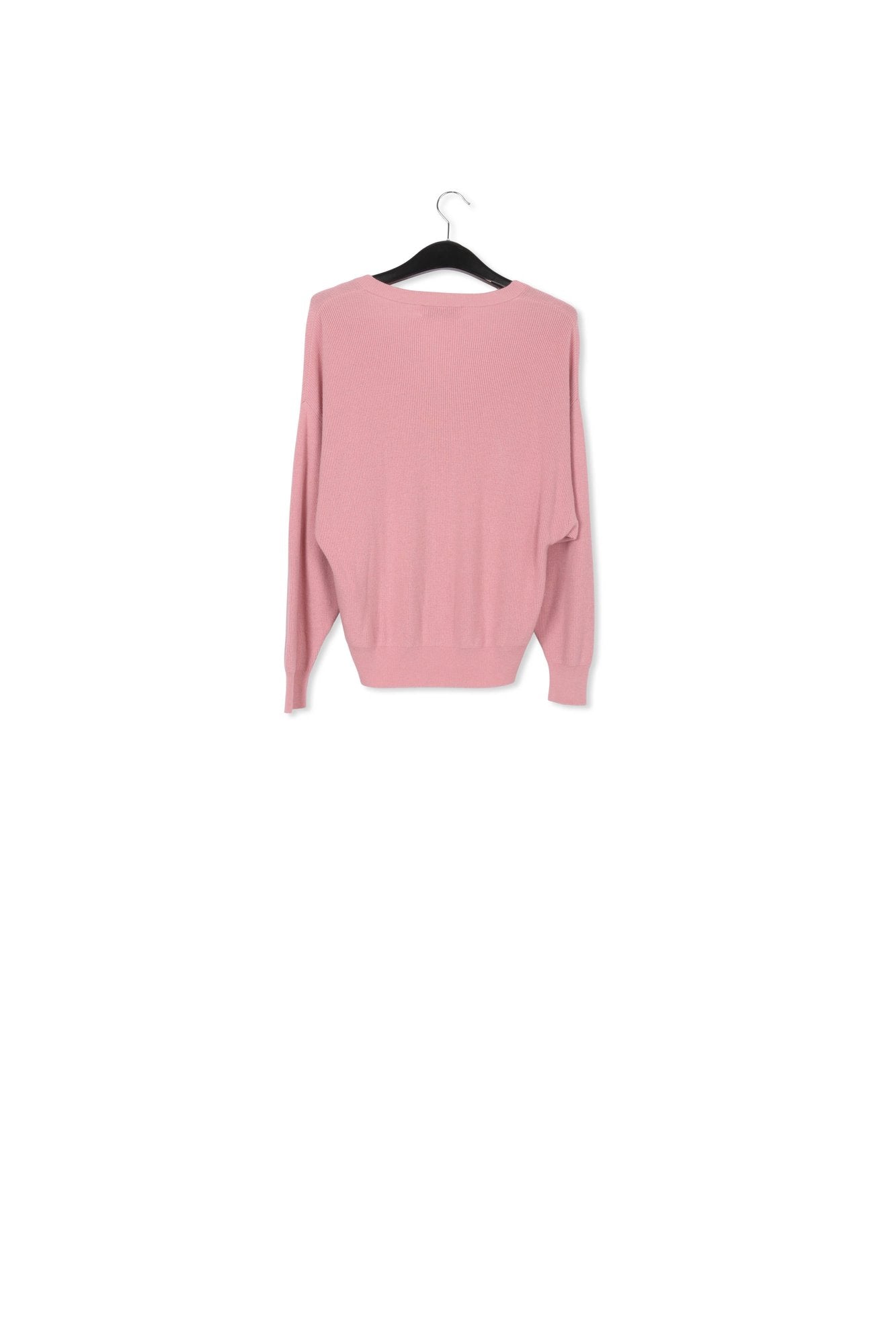 Pull en côtes rose à encolure en v RE—SSENTIEL | Essentiel second hand