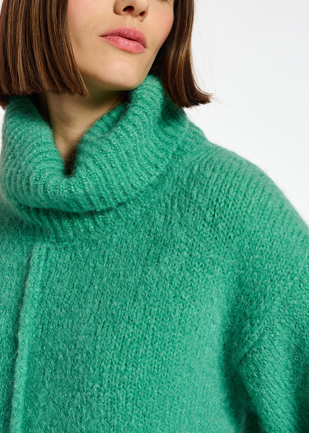 Teal mohair-blend turtleneck sweater RE—SSENTIEL | Essentiel second hand