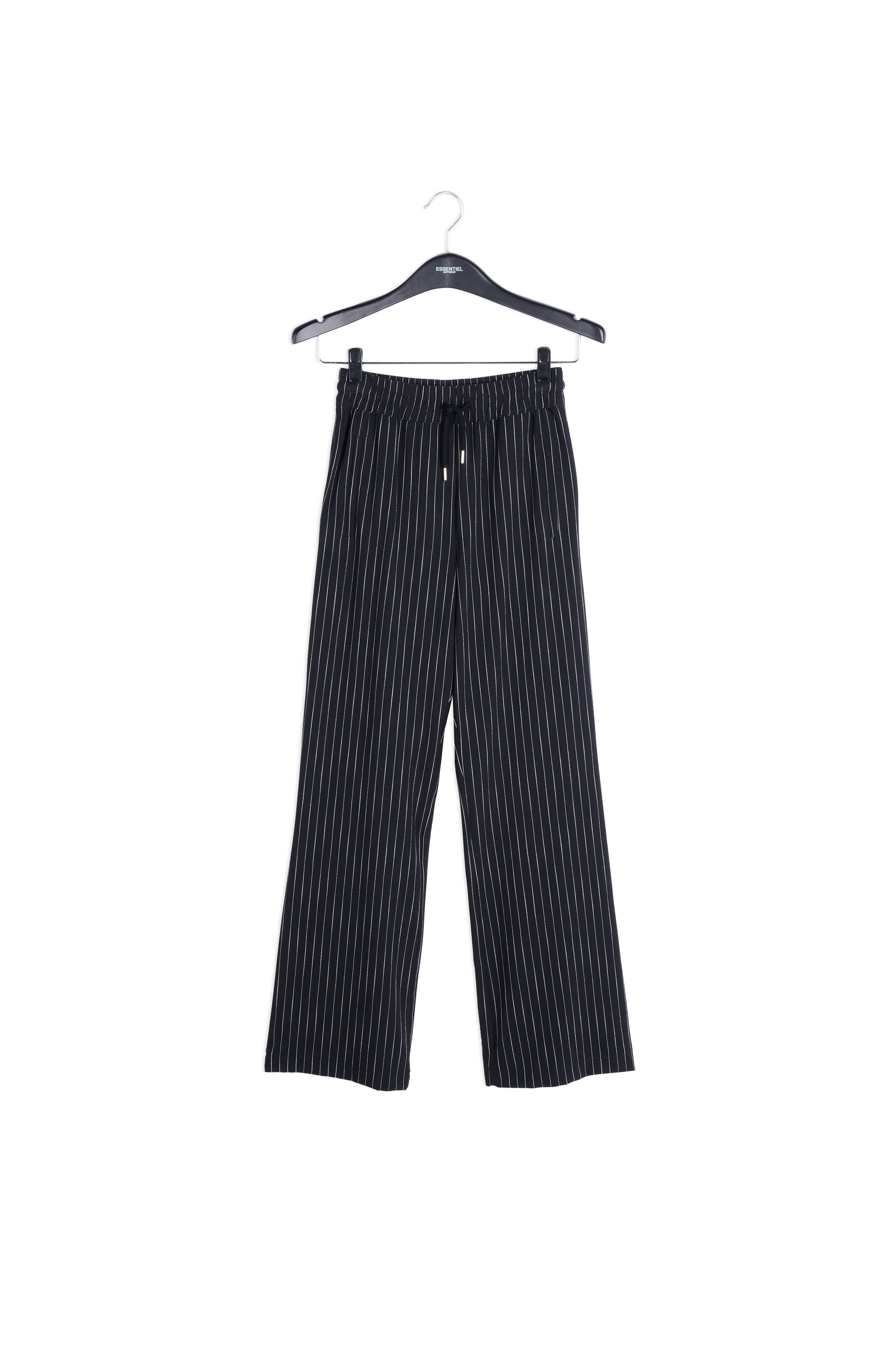 Pantalon noir à fines rayures RE—SSENTIEL | Essentiel second hand