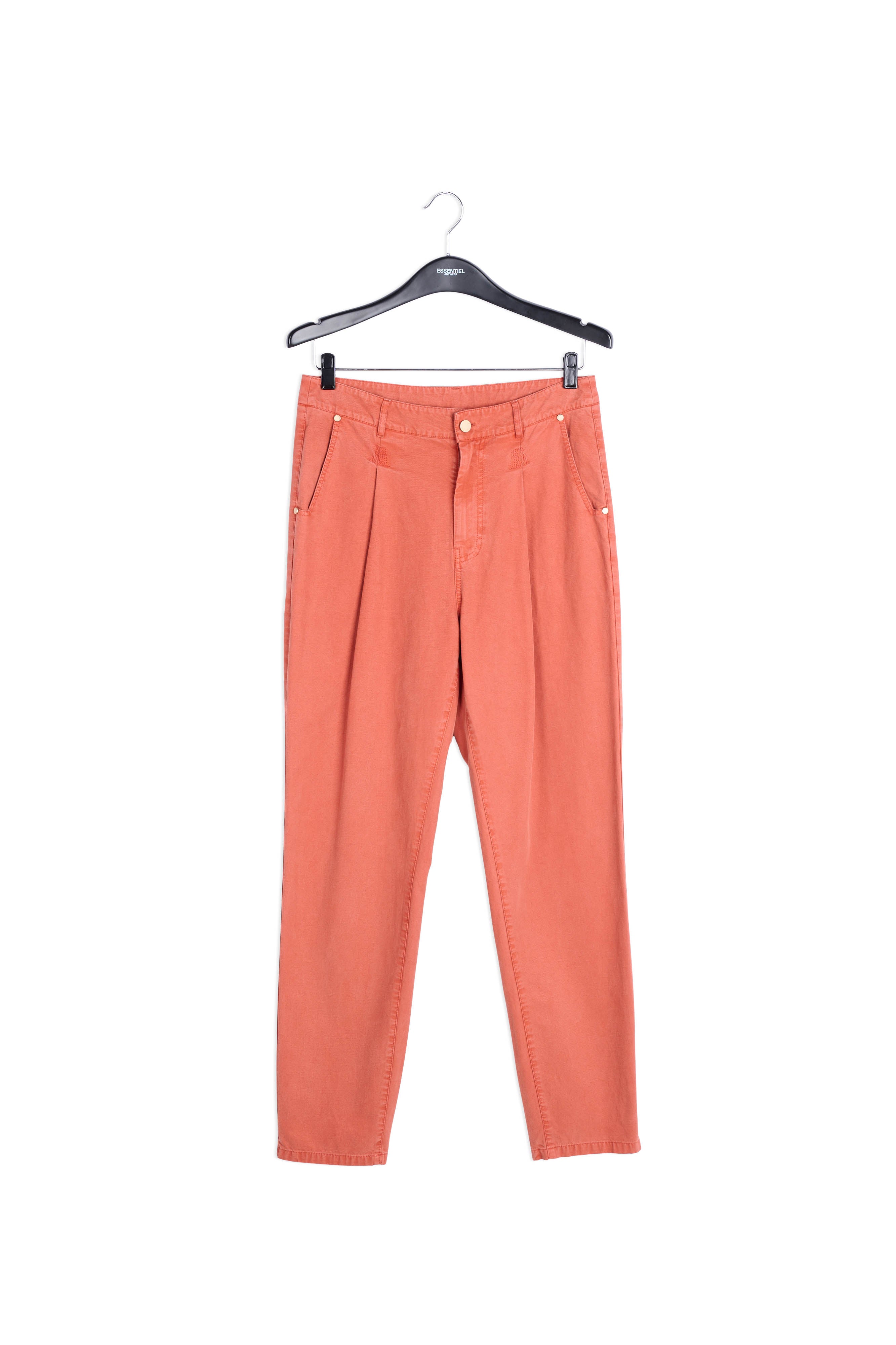 Jean fuselé orange foncé à taille haute RE—SSENTIEL | Essentiel second hand