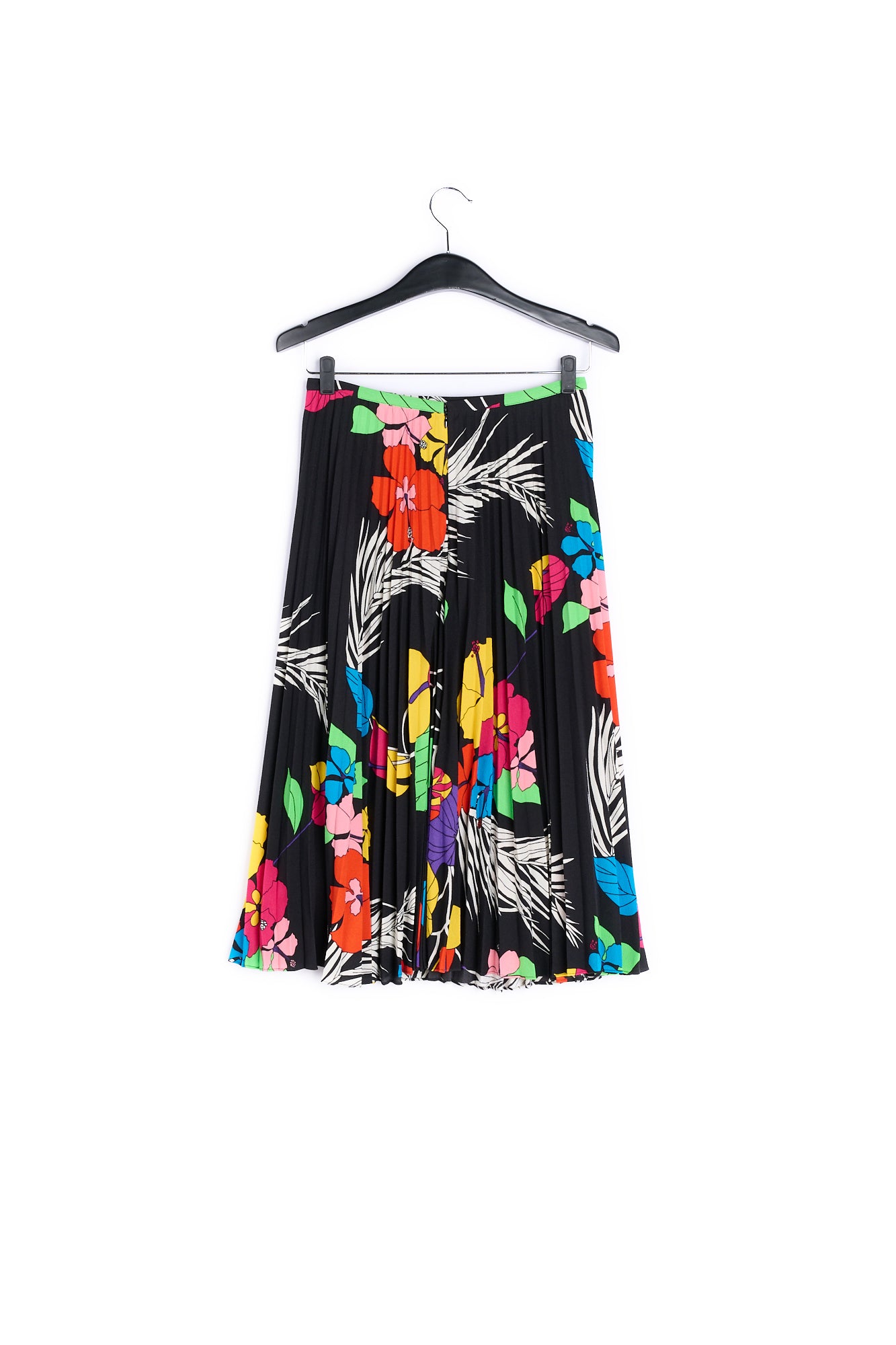 Black tropic print pleated skirt RE—SSENTIEL | Essentiel second hand