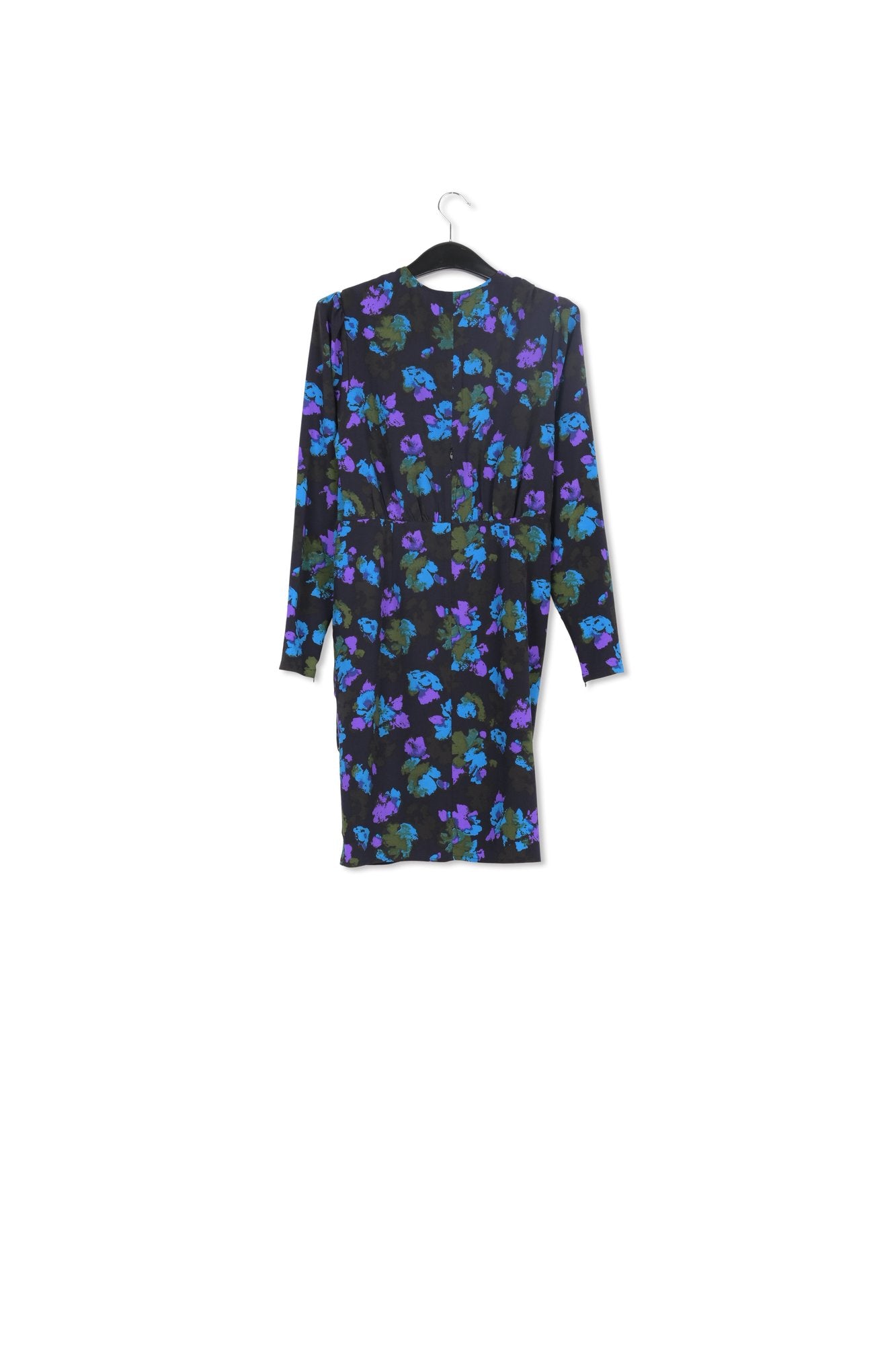 Black and blue wrap effect midi dress RE—SSENTIEL | Essentiel second hand
