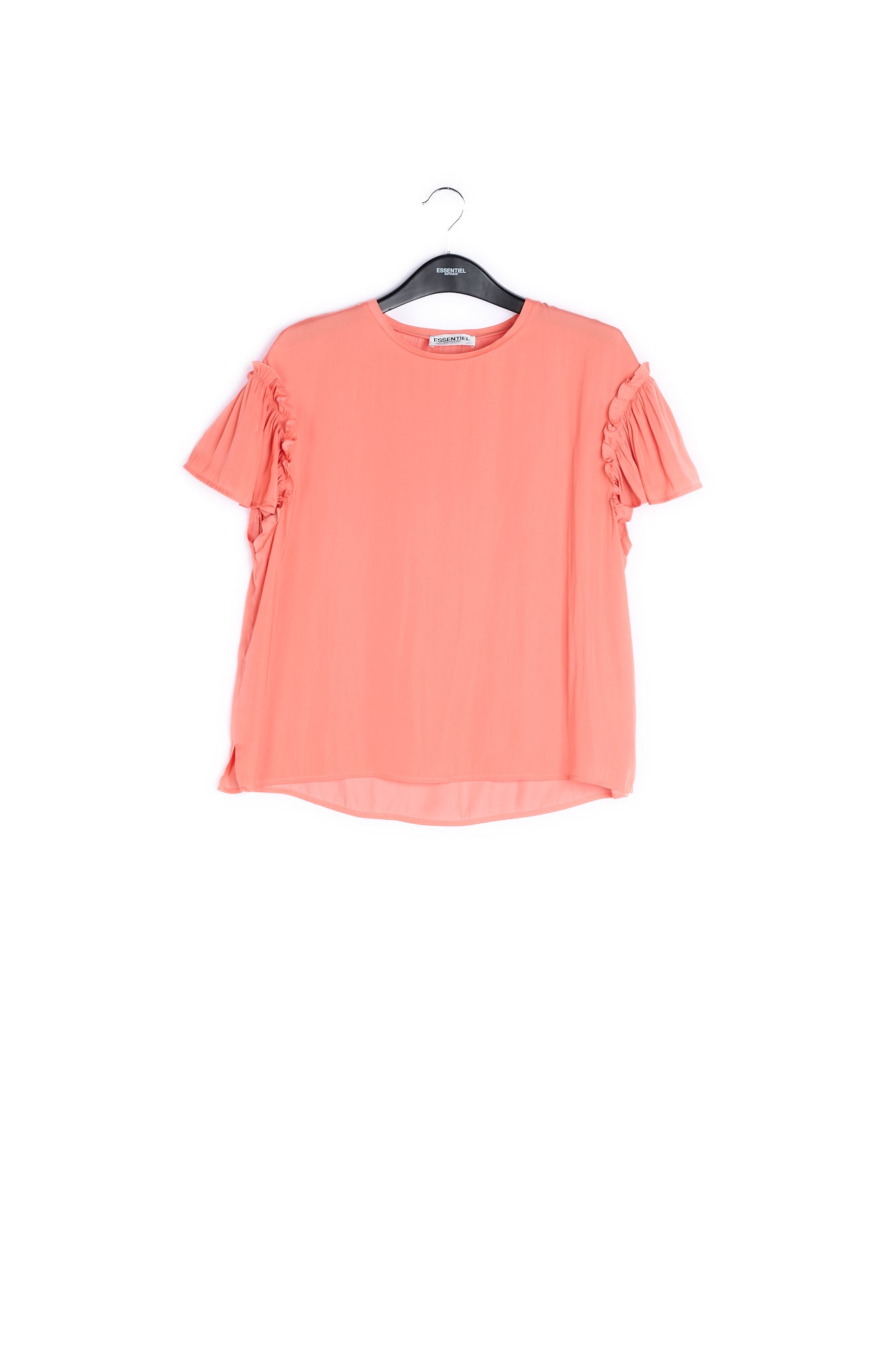Yellow ruffled short-sleeve top RE—SSENTIEL | Essentiel second hand