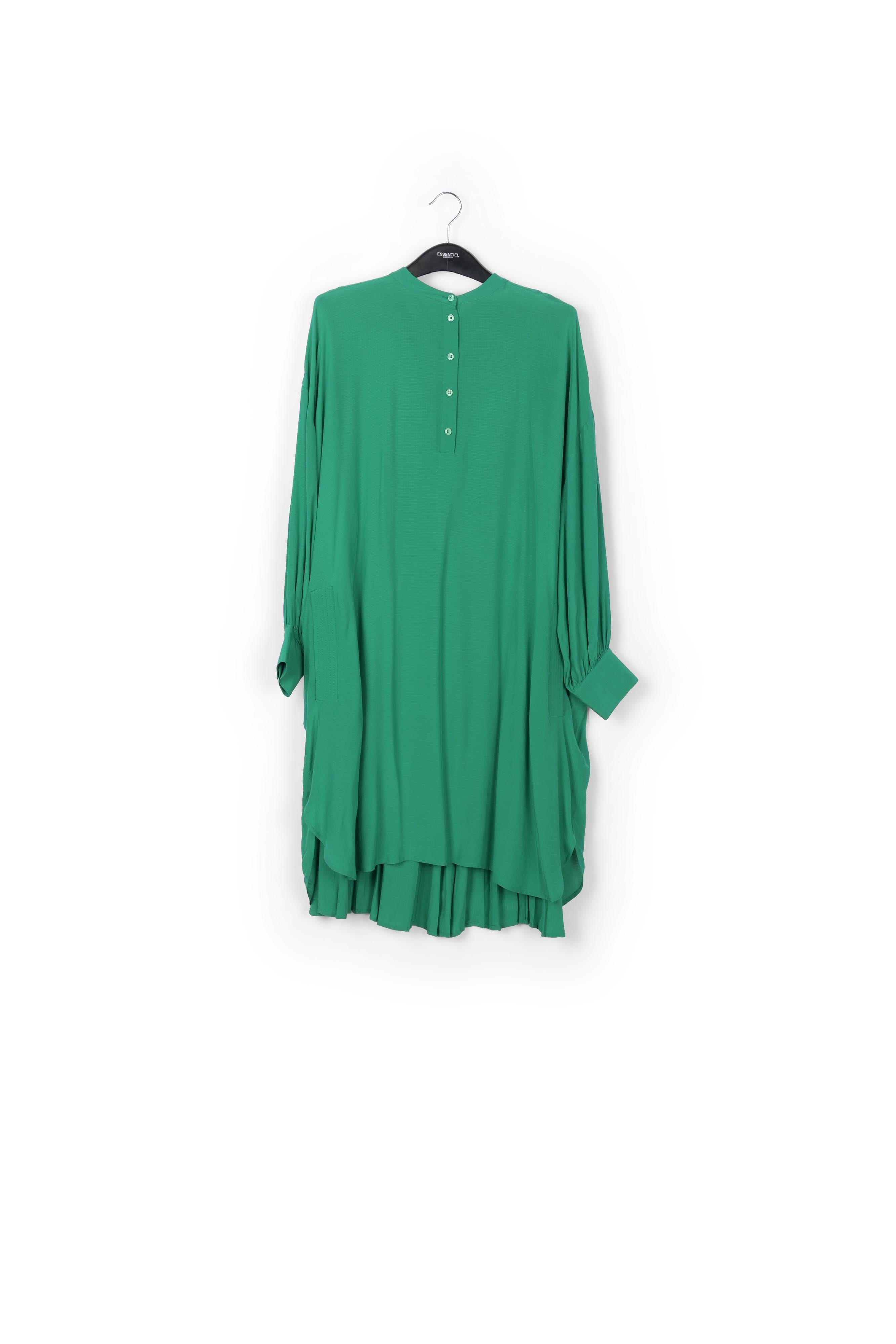 Robe chemise verte au dos plissé RE—SSENTIEL | Essentiel second hand