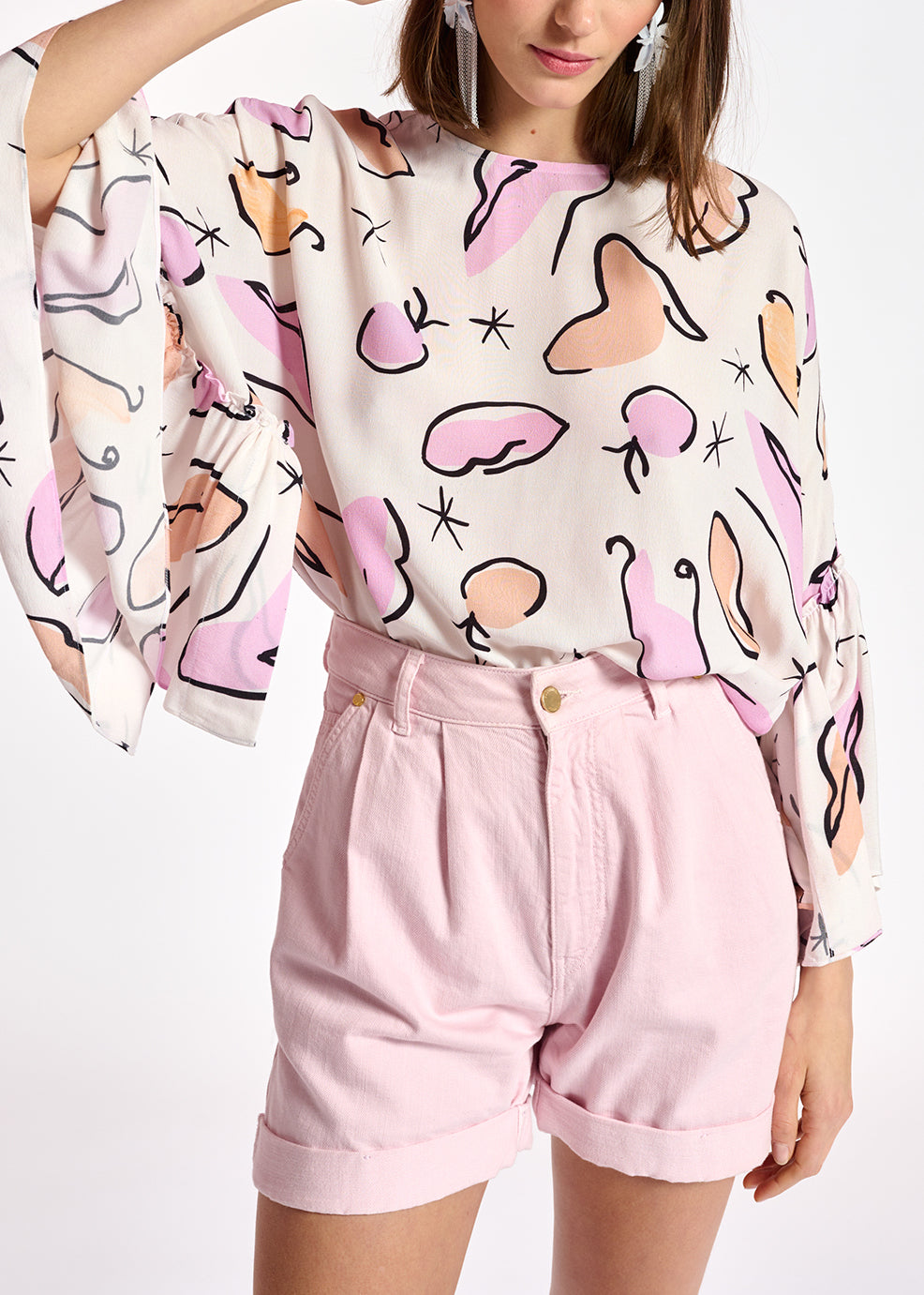 Short boyfriend en denim rose clair RE—SSENTIEL | Essentiel second hand