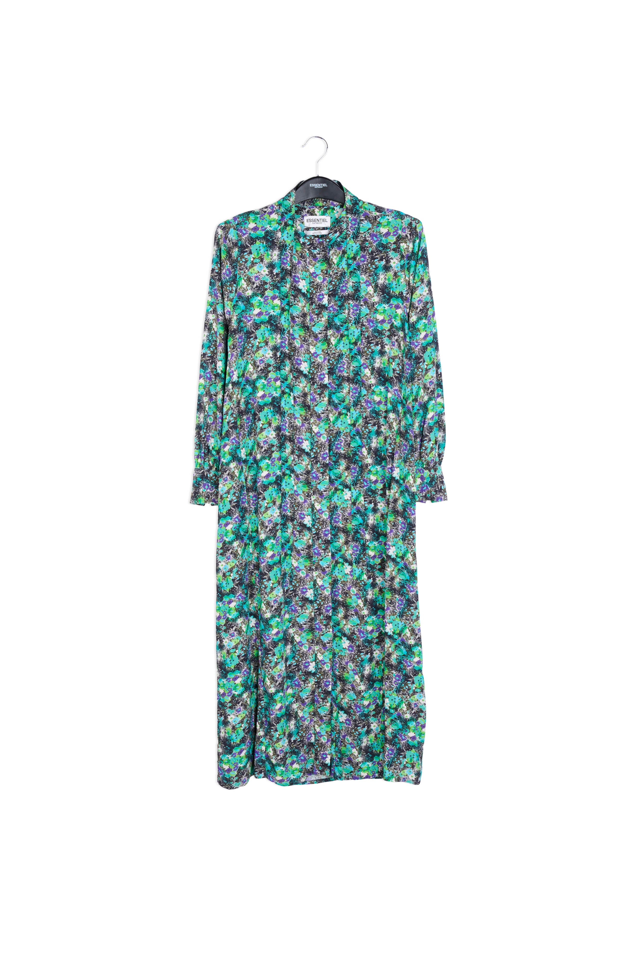Green floral print a-line shirt dress RE—SSENTIEL | Essentiel second hand