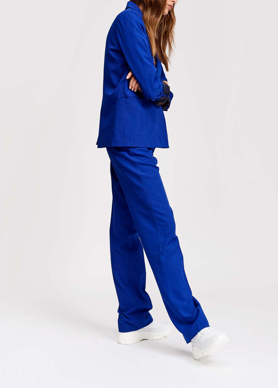 Blue tailored trousers RE—SSENTIEL | Essentiel second hand