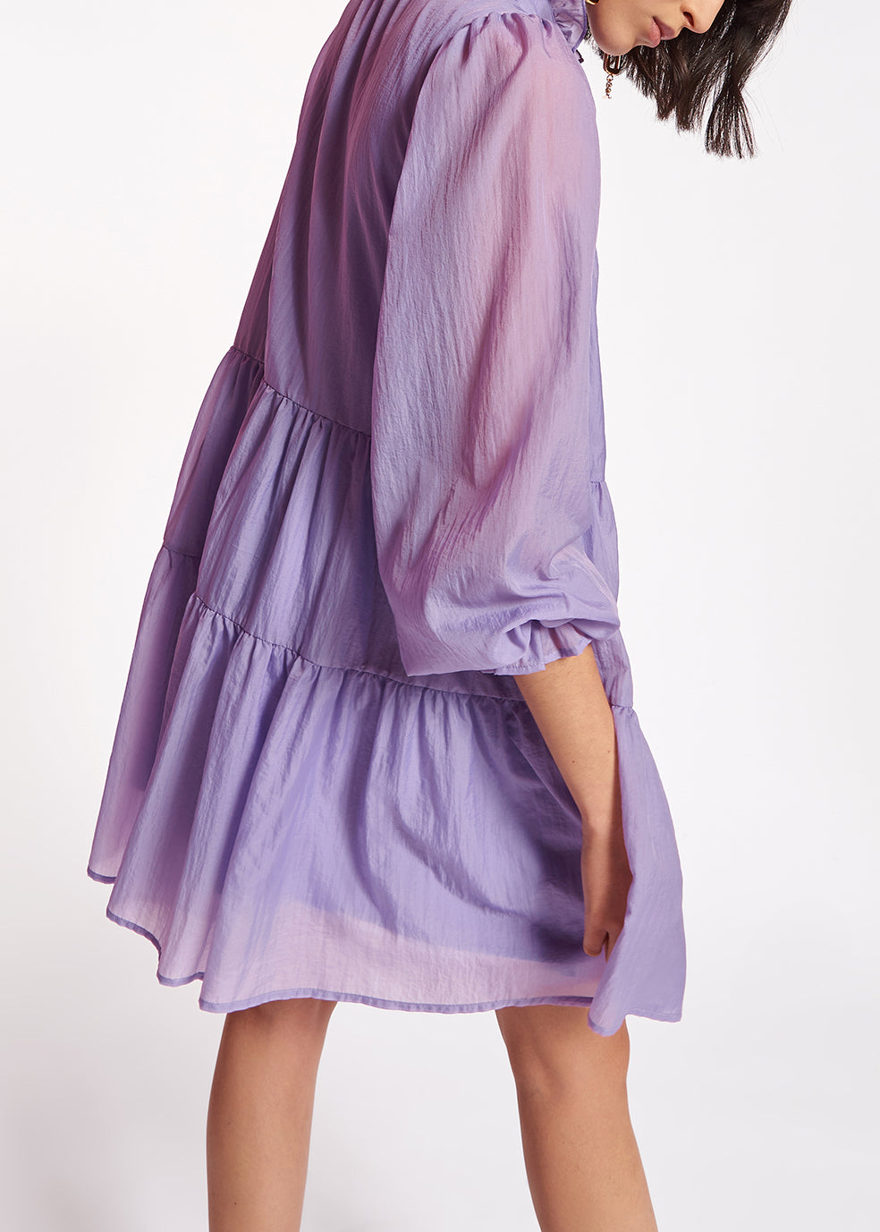 Mauve tiered mini dress RE—SSENTIEL | Essentiel second hand