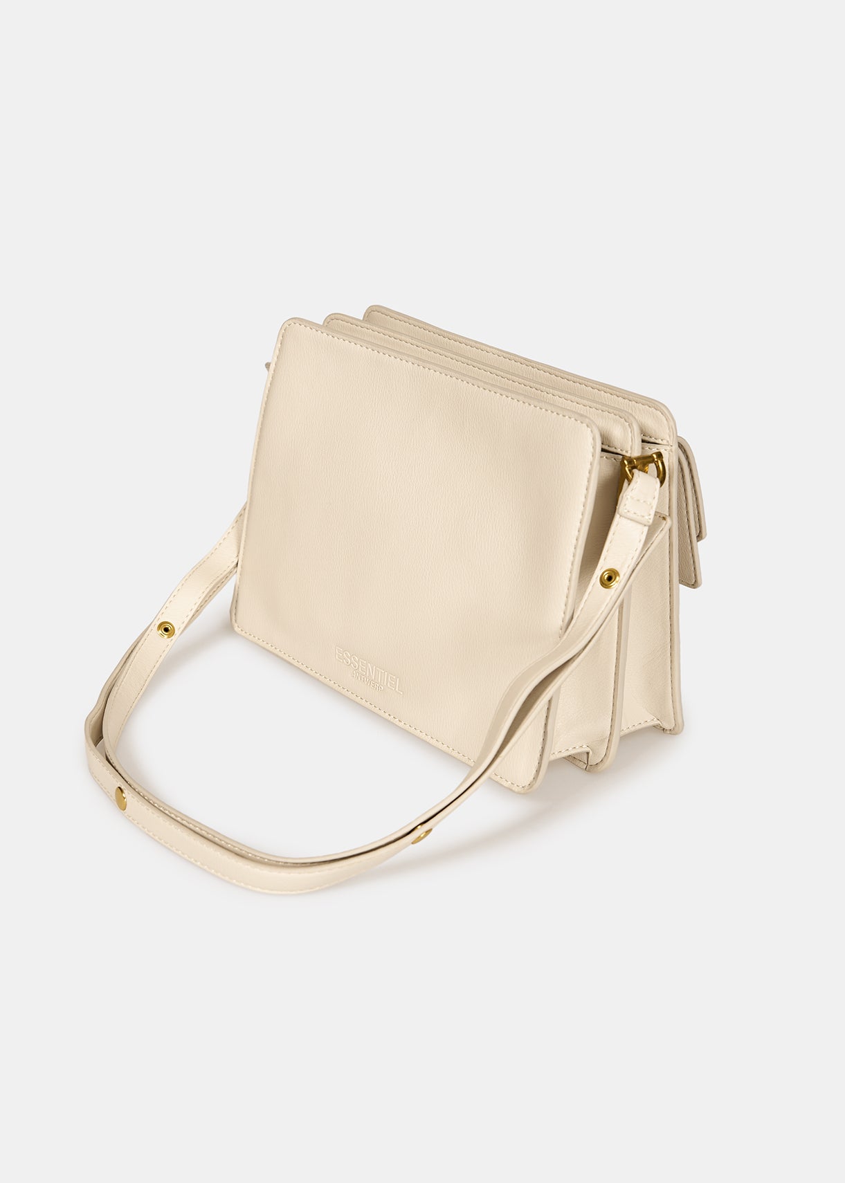 Ecru faux leather shoulder bag RE—SSENTIEL | Essentiel second hand