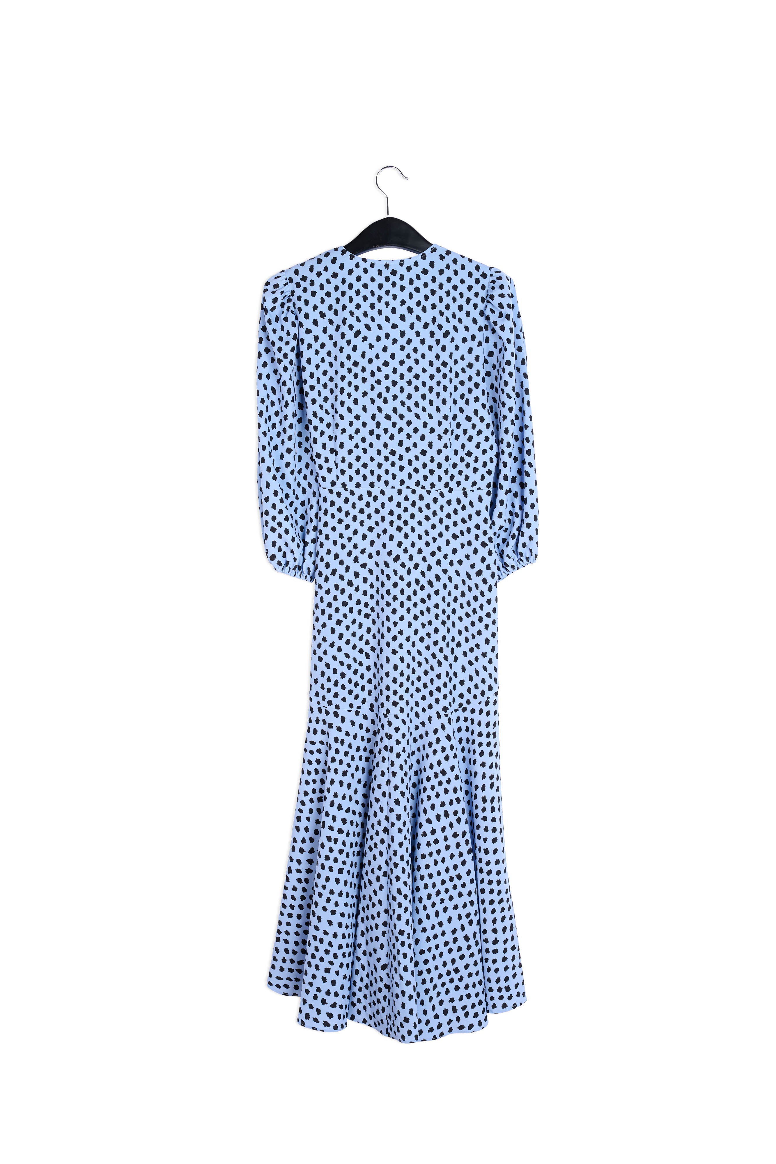 Light blue polka dot wrap maxi dress RE—SSENTIEL | Essentiel second hand