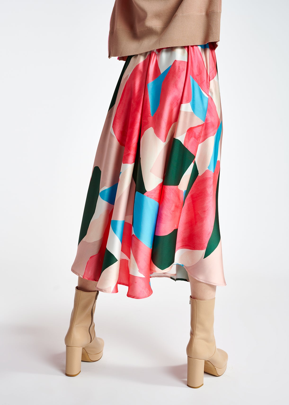Multicolor midi-length skirt with graphic print RE—SSENTIEL | Essentiel second hand