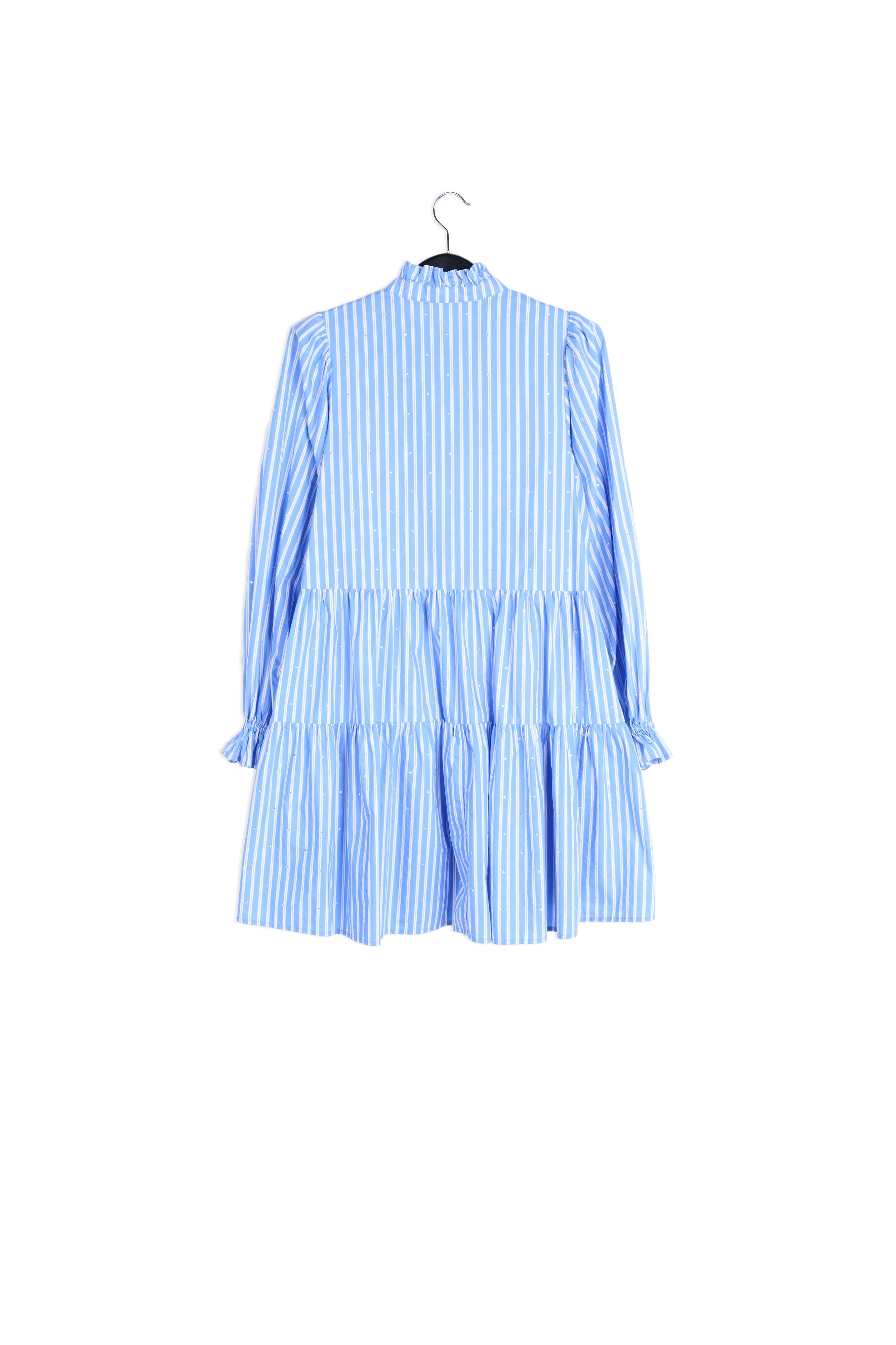 Light blue striped cotton-poplin mini dress RE—SSENTIEL | Essentiel second hand