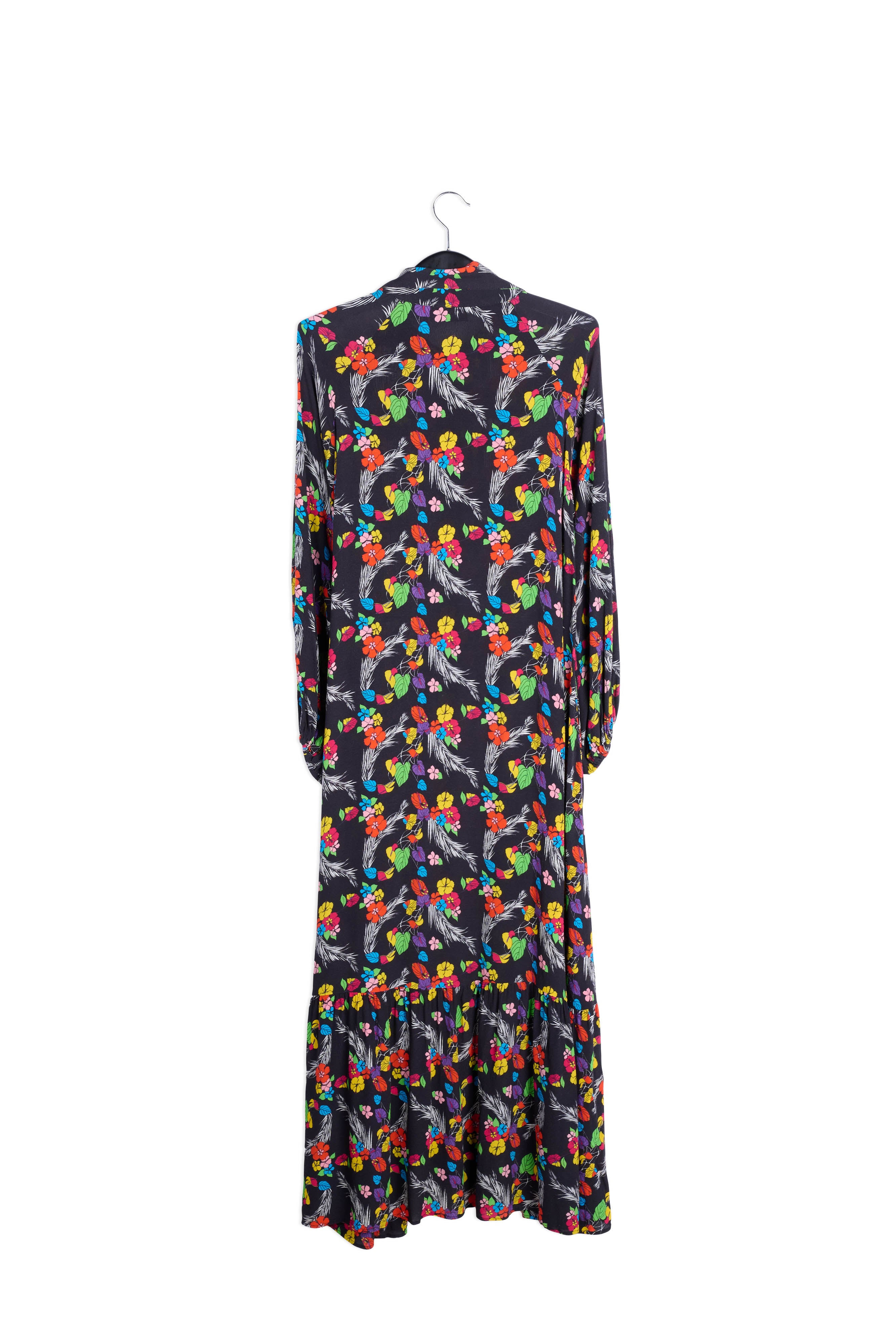 Black tropical print maxi dress RE—SSENTIEL | Essentiel second hand