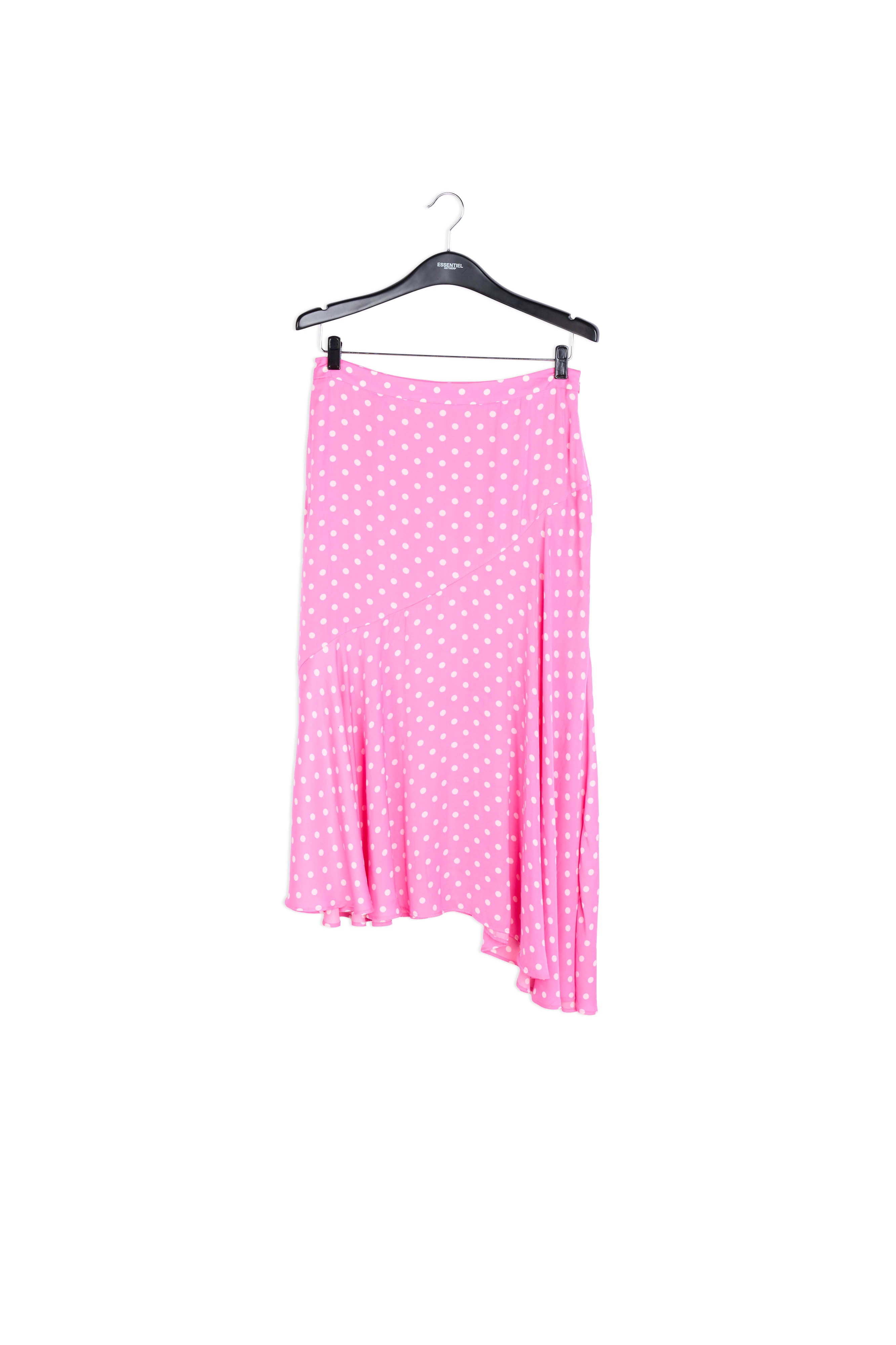 Jupe midi rose fluo à pois RE—SSENTIEL | Essentiel second hand
