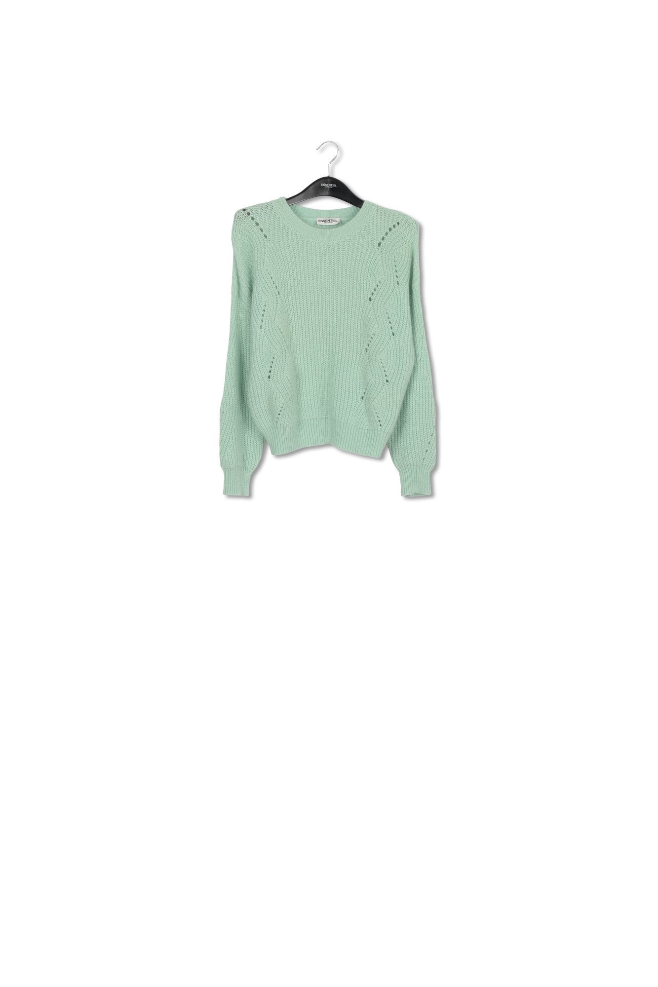 Pull côtelé vert menthe en mélange de mohair RE—SSENTIEL | Essentiel second hand