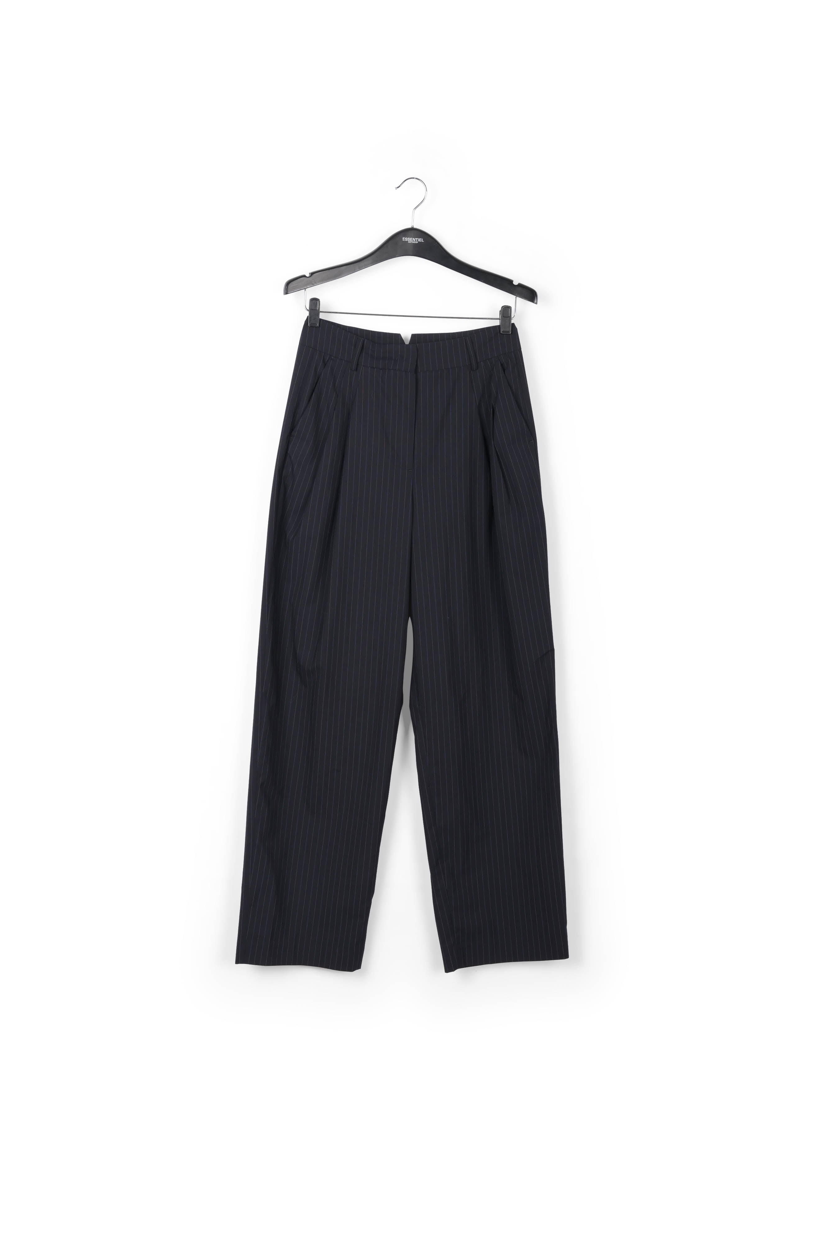 Dark blue pinstriped tailored pants RE—SSENTIEL | Essentiel second hand