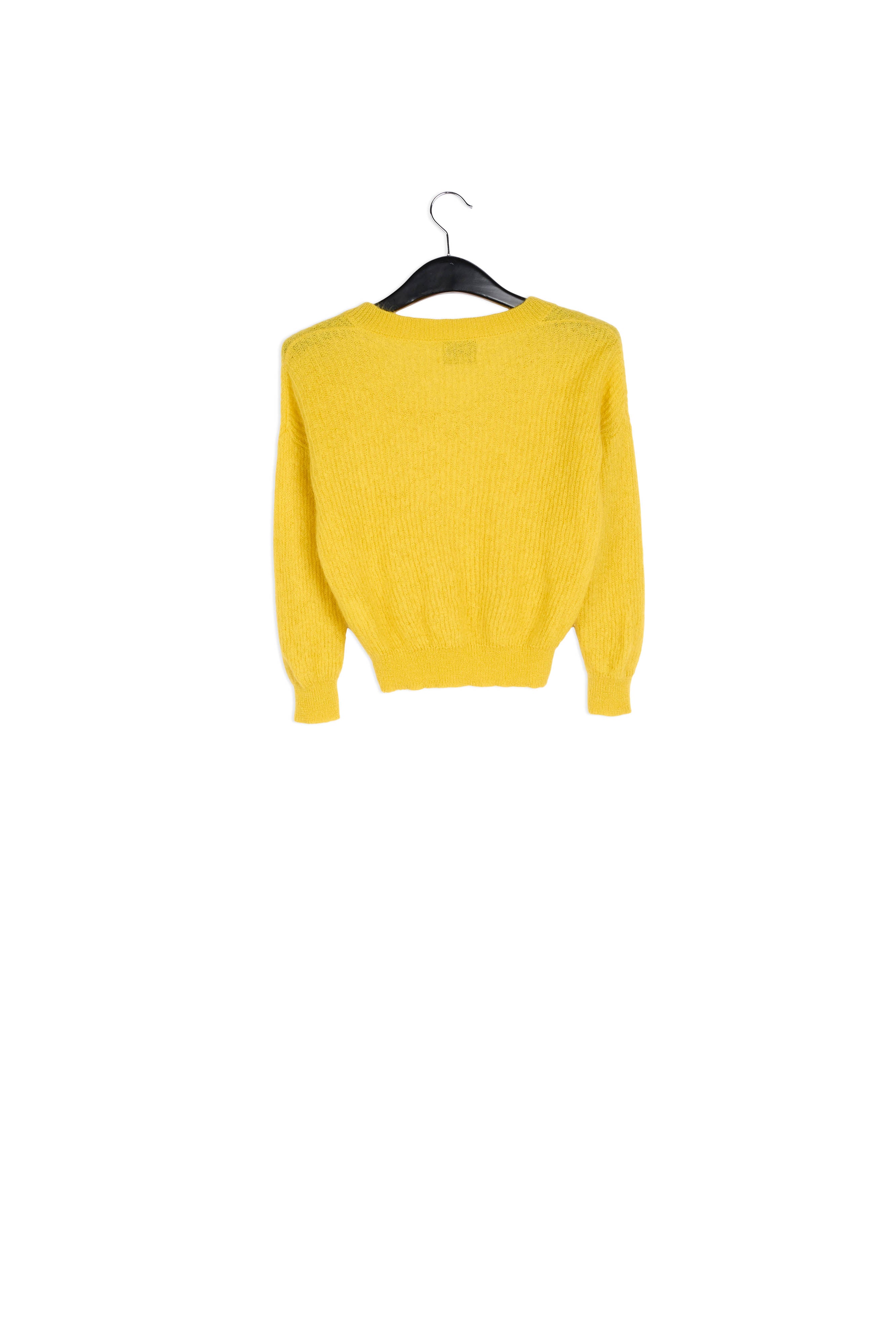 Yellow mohair blend v-neck sweater RE—SSENTIEL | Essentiel second hand