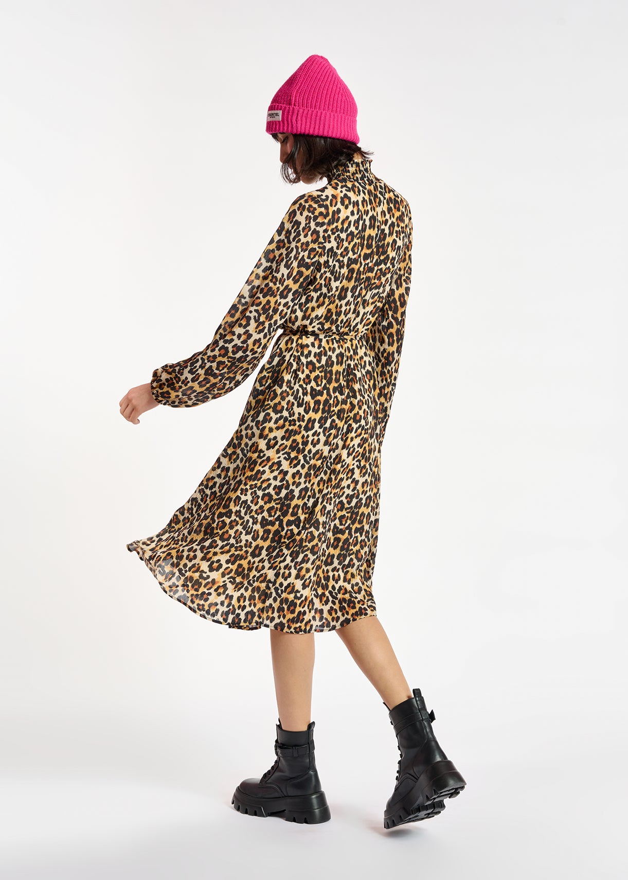 Leopard-print midi-length dress RE—SSENTIEL | Essentiel second hand