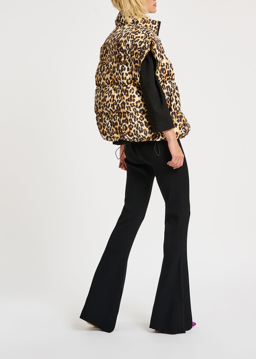 Leopard-print puffer vest RE—SSENTIEL | Essentiel second hand