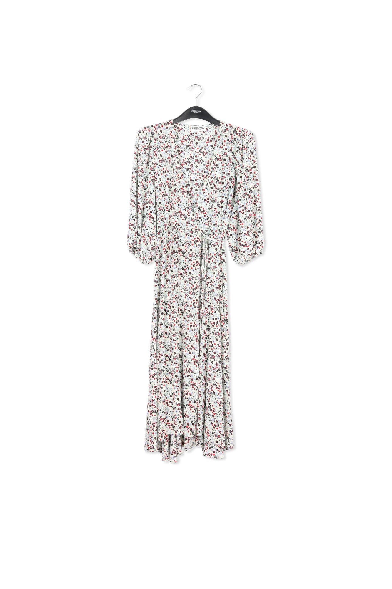 Mint green floral-print wrap maxi dress RE—SSENTIEL | Essentiel second hand