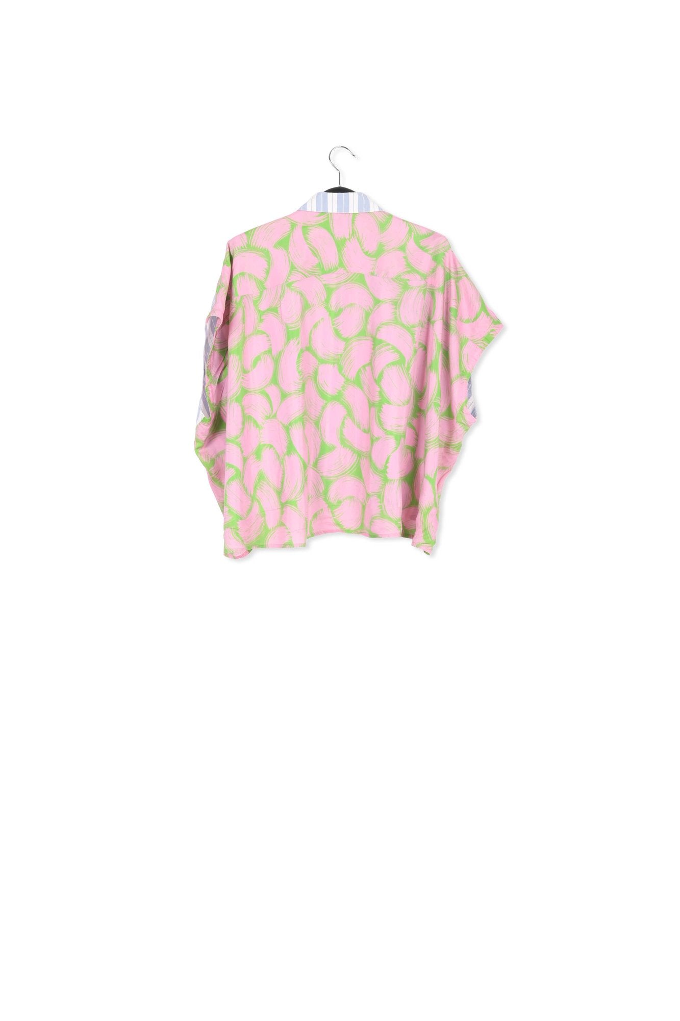 Blue and white striped shirt with pink silk back panel RE—SSENTIEL | Essentiel second hand