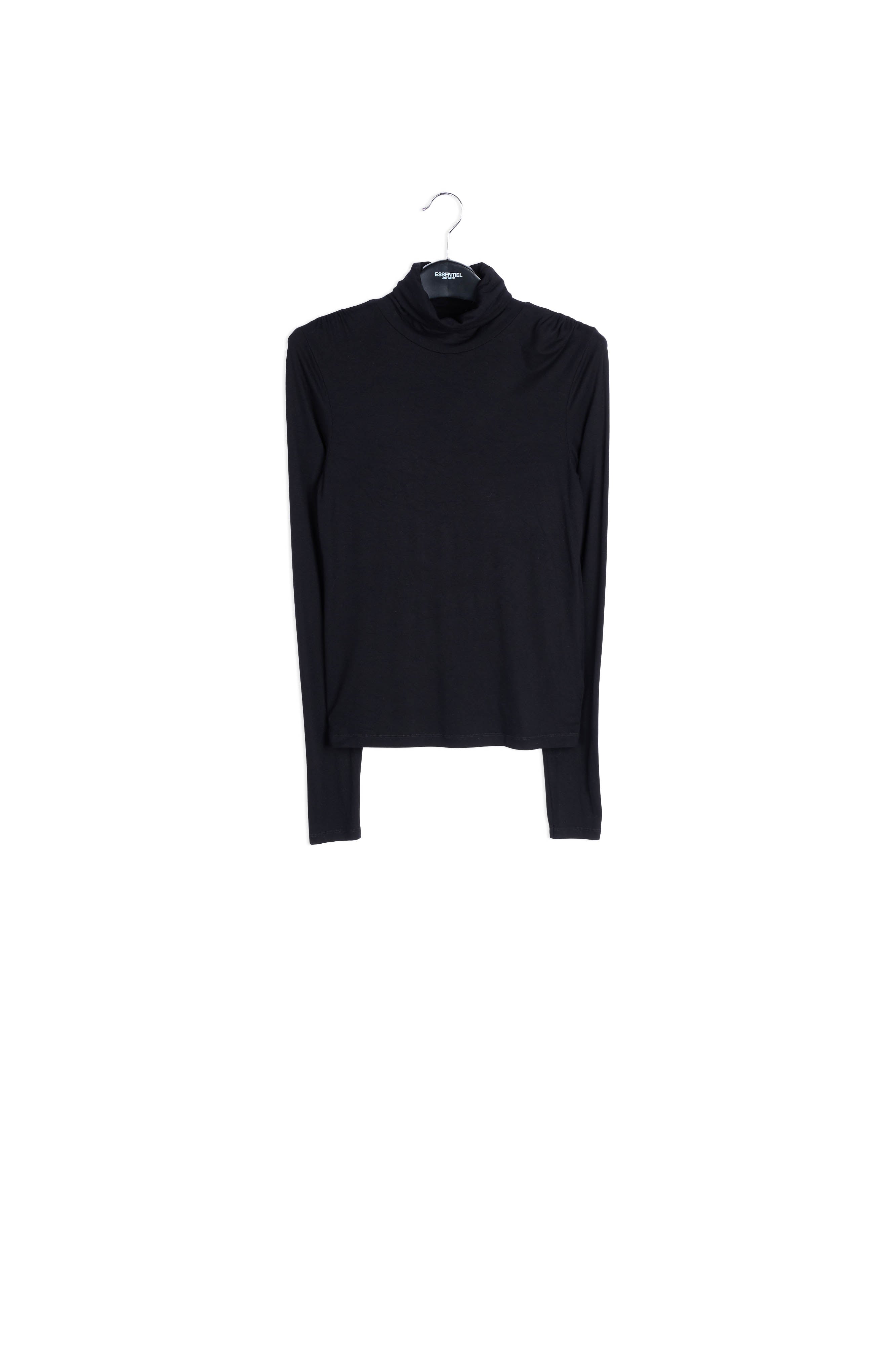 Black turtleneck long-sleeved T-shirt RE—SSENTIEL | Essentiel second hand