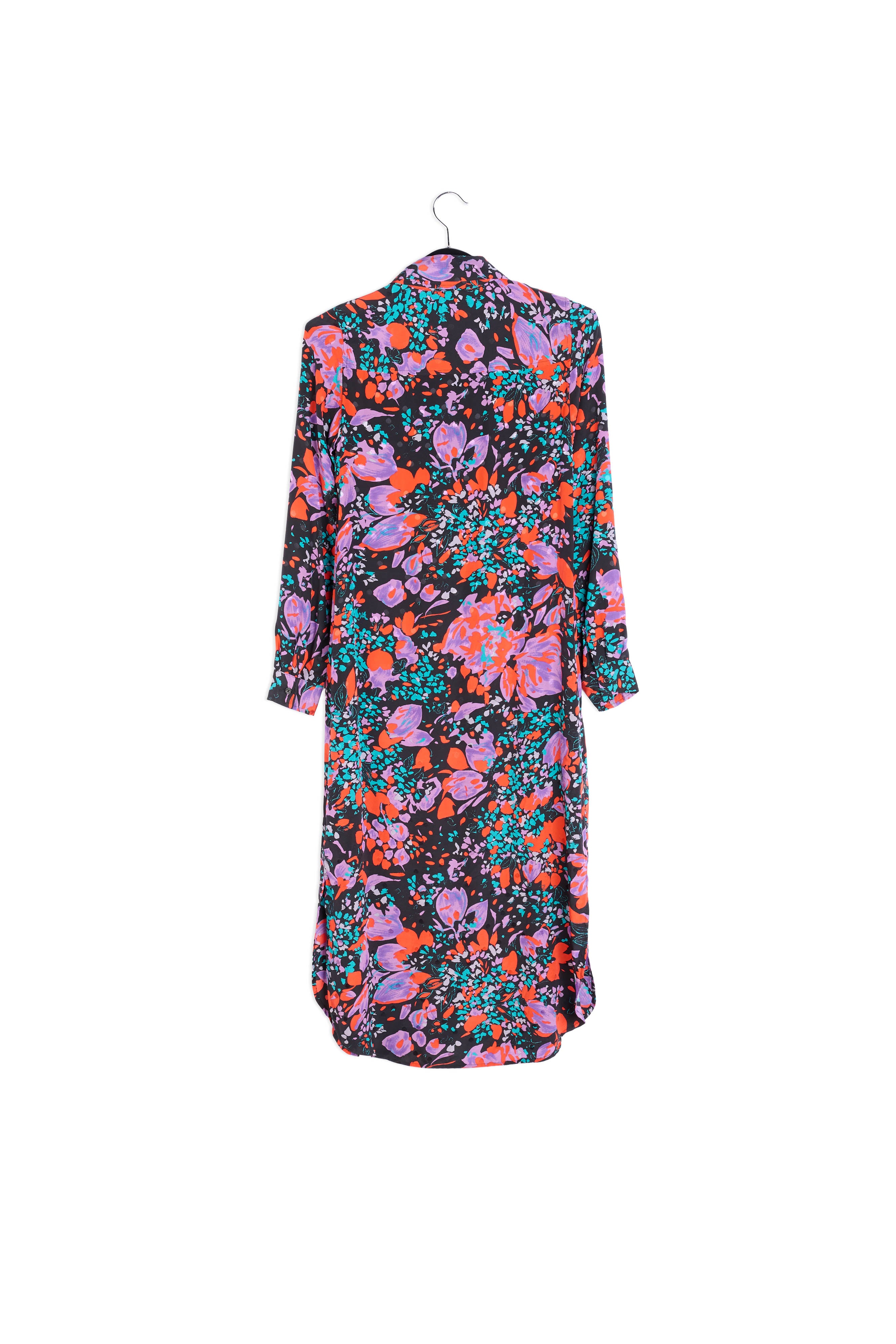 Black silk jacquard shirt dress RE—SSENTIEL | Essentiel second hand