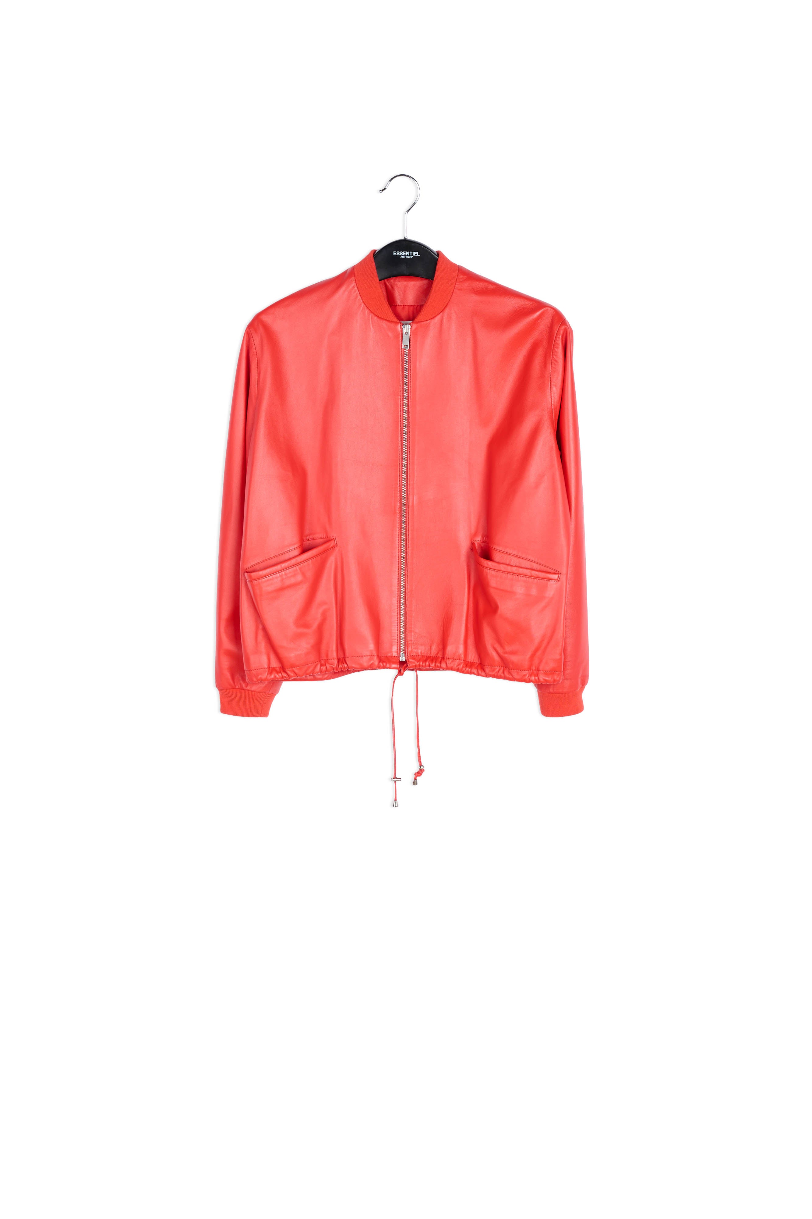 Red soft leather jacket RE—SSENTIEL | Essentiel second hand