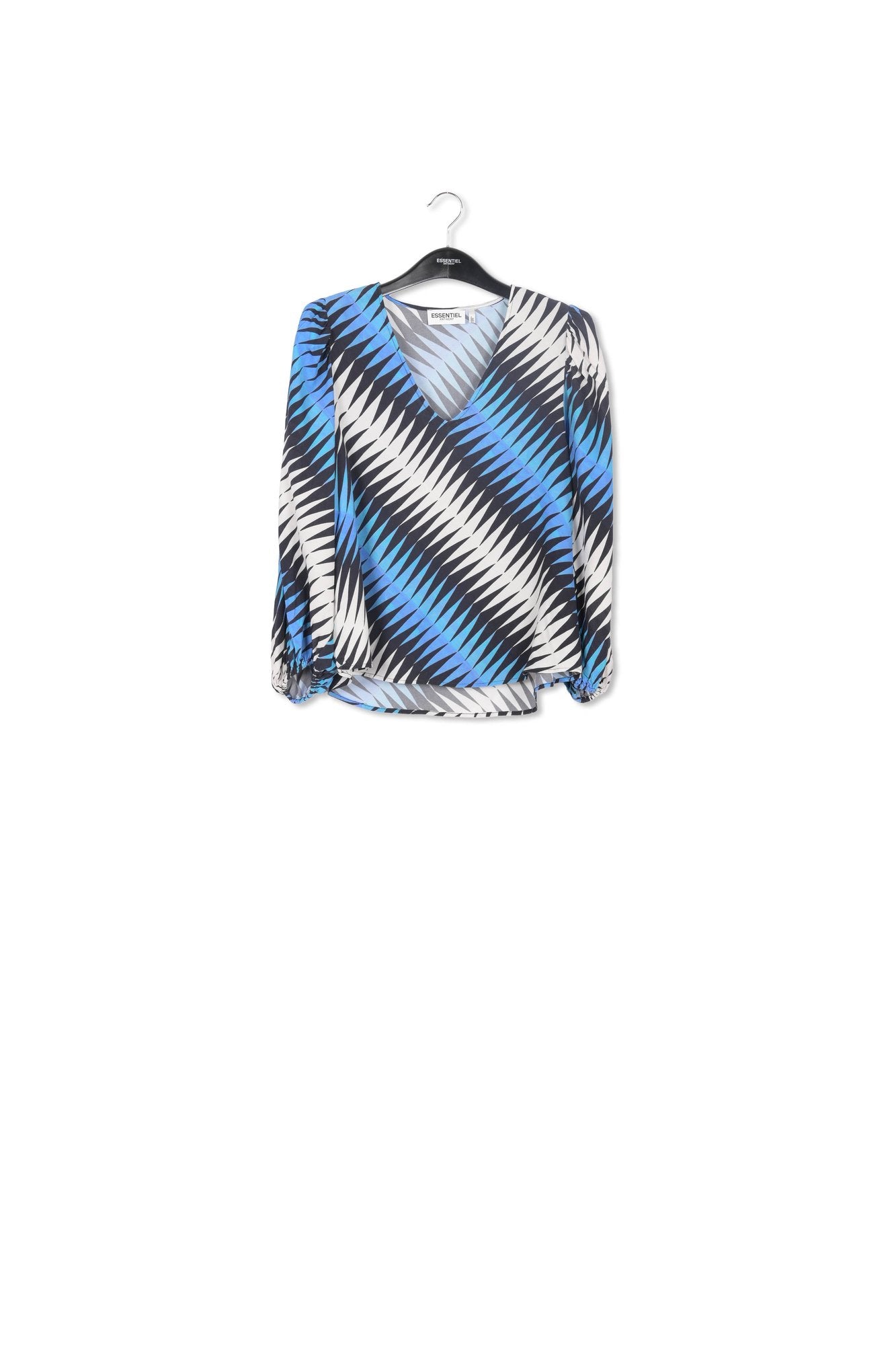 Graphic print top with voluminous sleeves RE—SSENTIEL | Essentiel second hand
