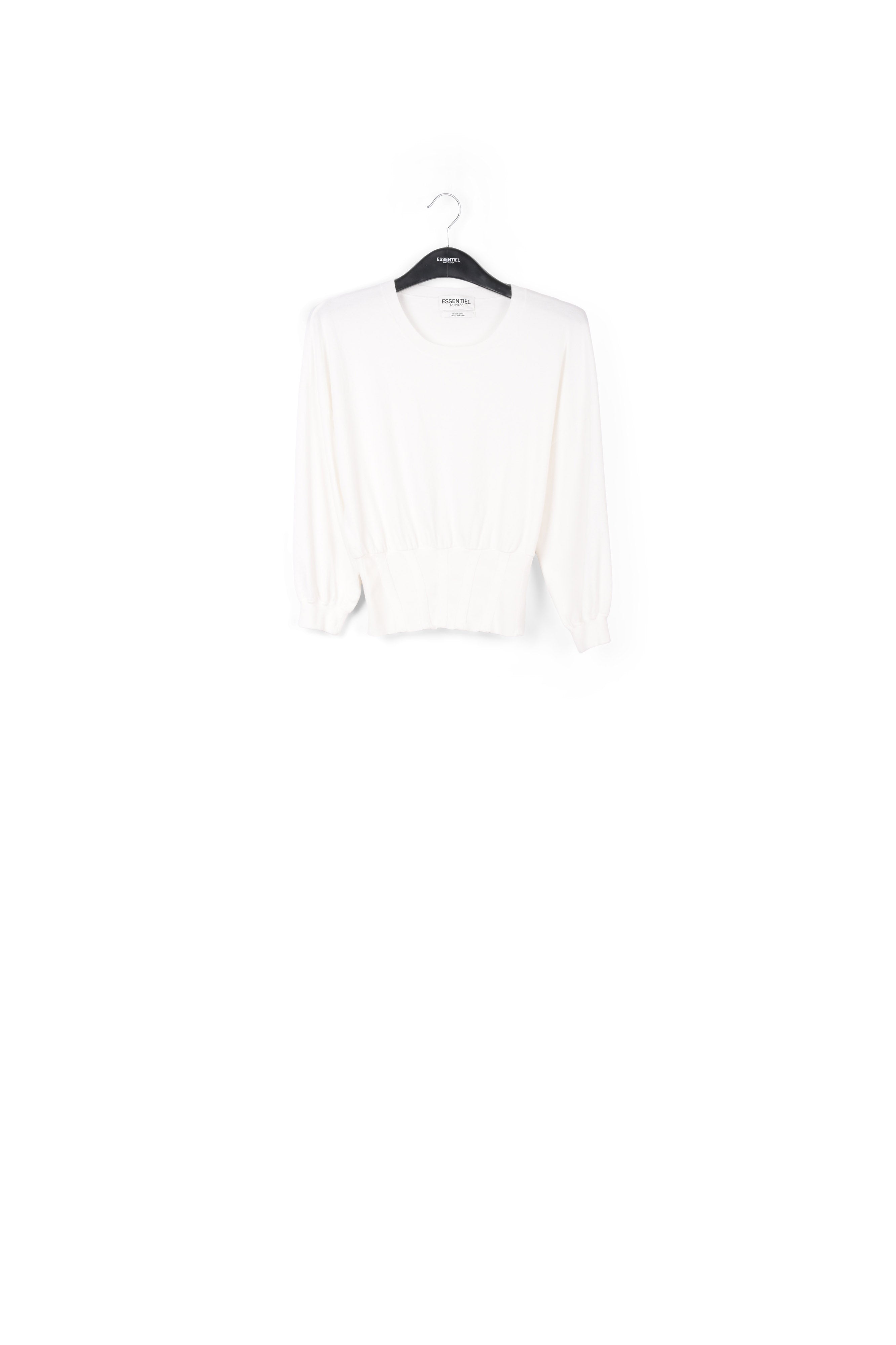 Pull blanc à taille cintrée RE—SSENTIEL | Essentiel second hand