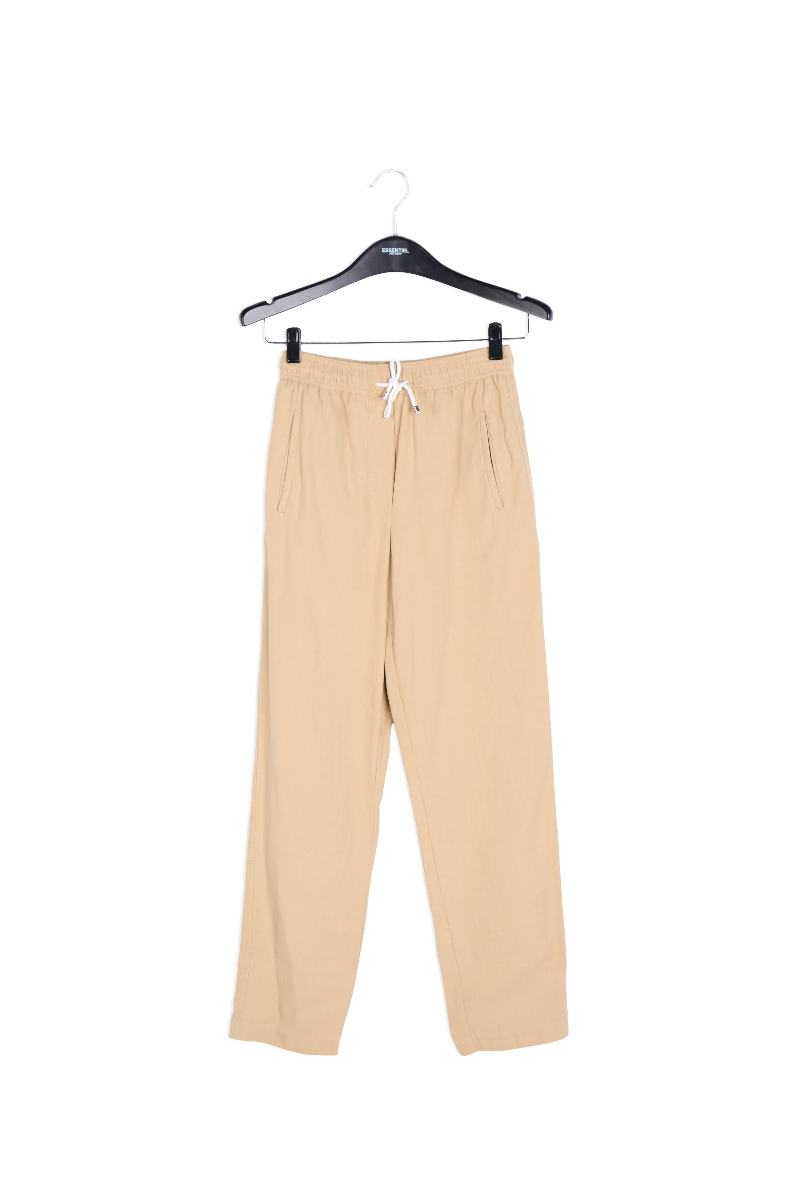 Pantalon fuselé en coton beige RE—SSENTIEL | Essentiel second hand