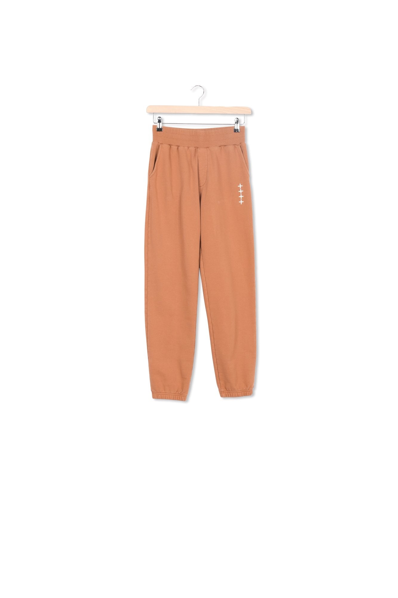 Brown organic cotton-jersey sweatpants RE—SSENTIEL | Essentiel second hand