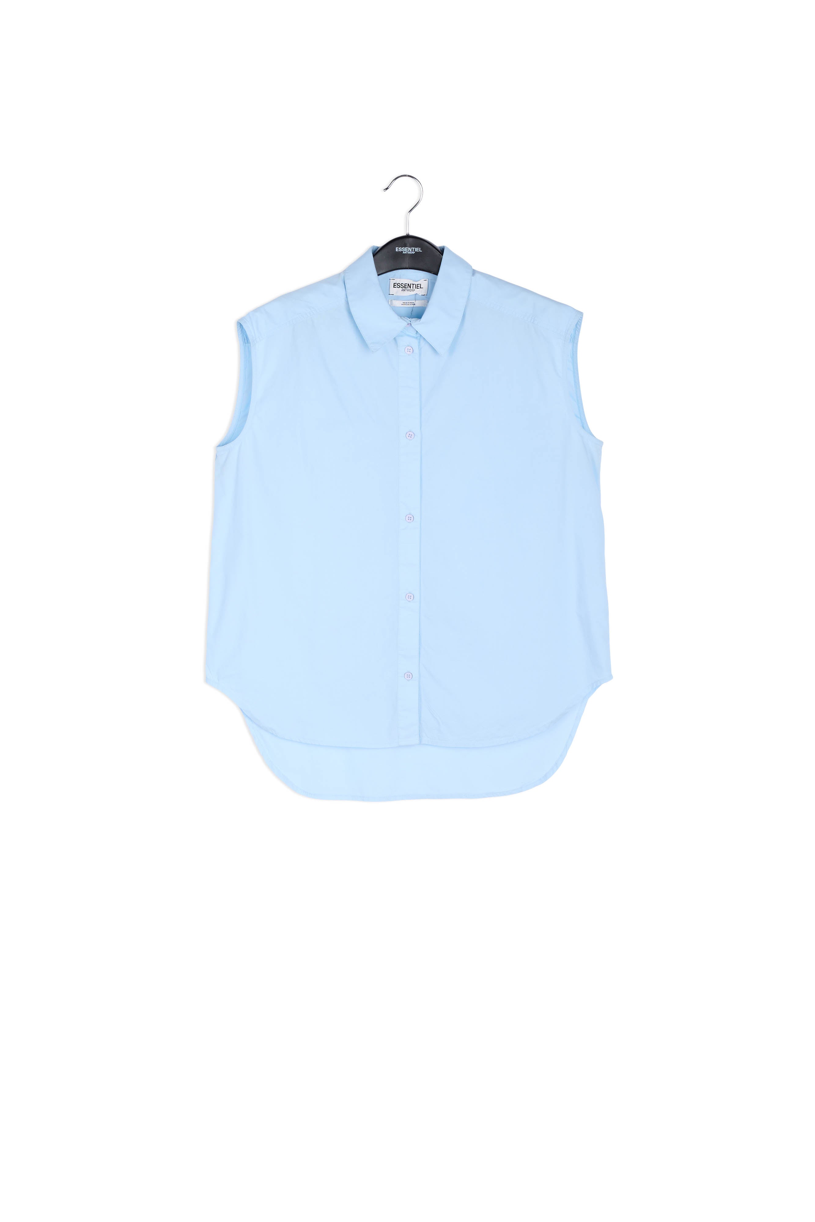 Lichtblauw katoenen hemd zonder mouwen RE—SSENTIEL | Essentiel second hand