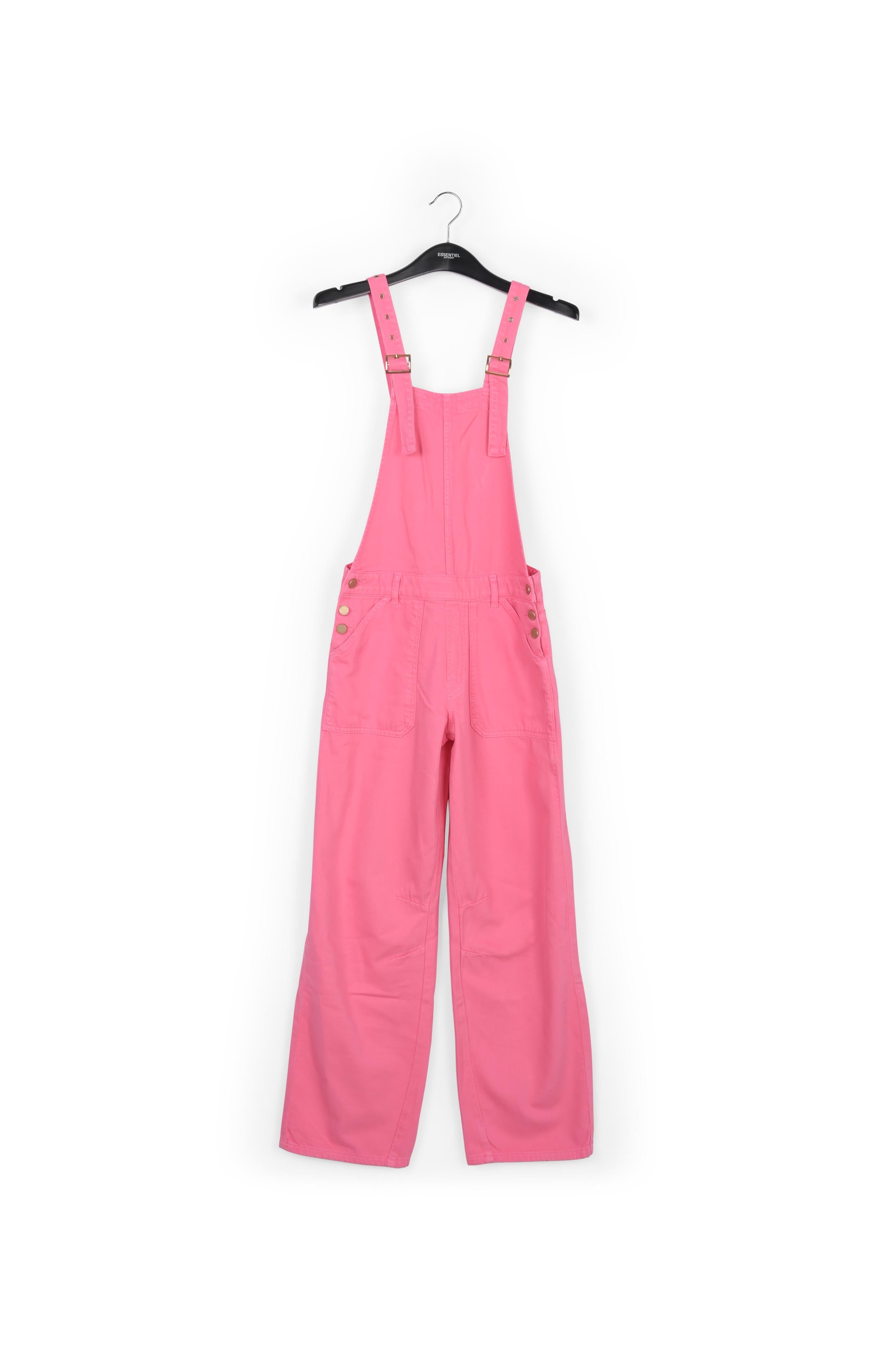 Neon pink cotton dungarees RE—SSENTIEL | Essentiel second hand