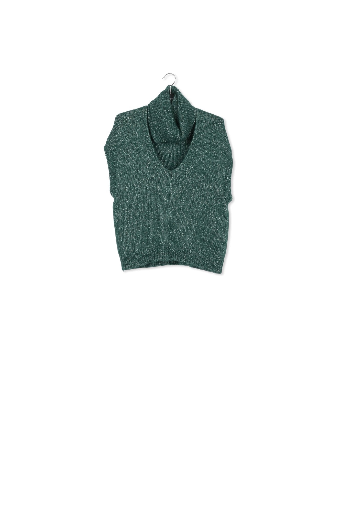 Pull sans manches vert mêlé avec col amovible RE—SSENTIEL | Essentiel second hand
