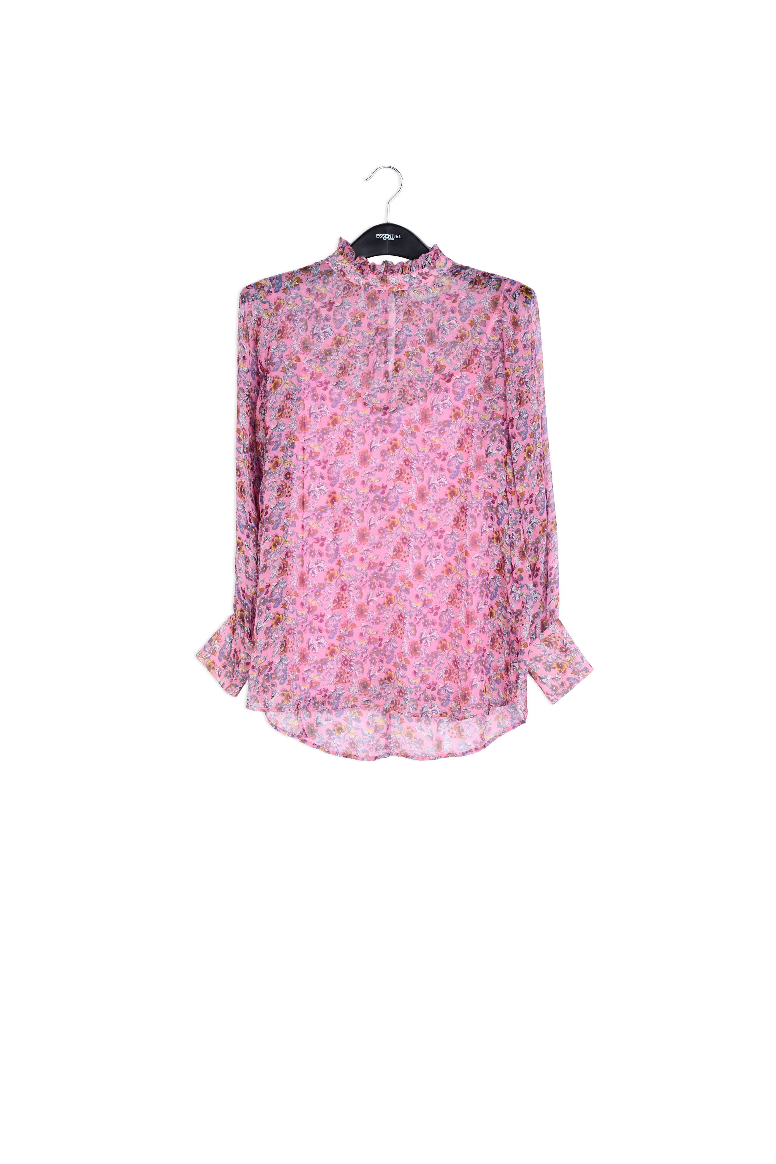 Long-sleeved silk top with flower print RE—SSENTIEL | Essentiel second hand