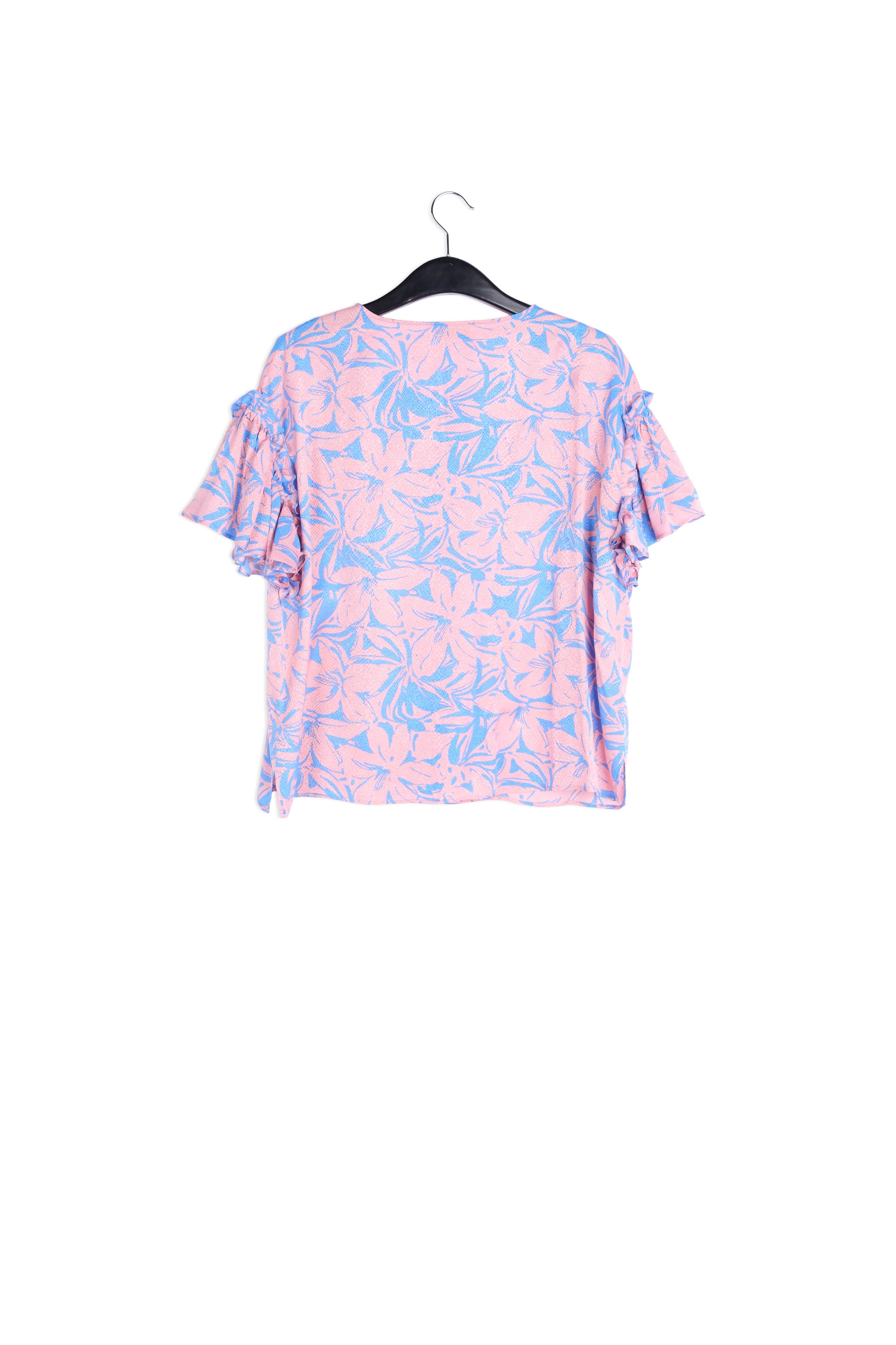 Light pink and floral short-sleeved top RE—SSENTIEL | Essentiel second hand