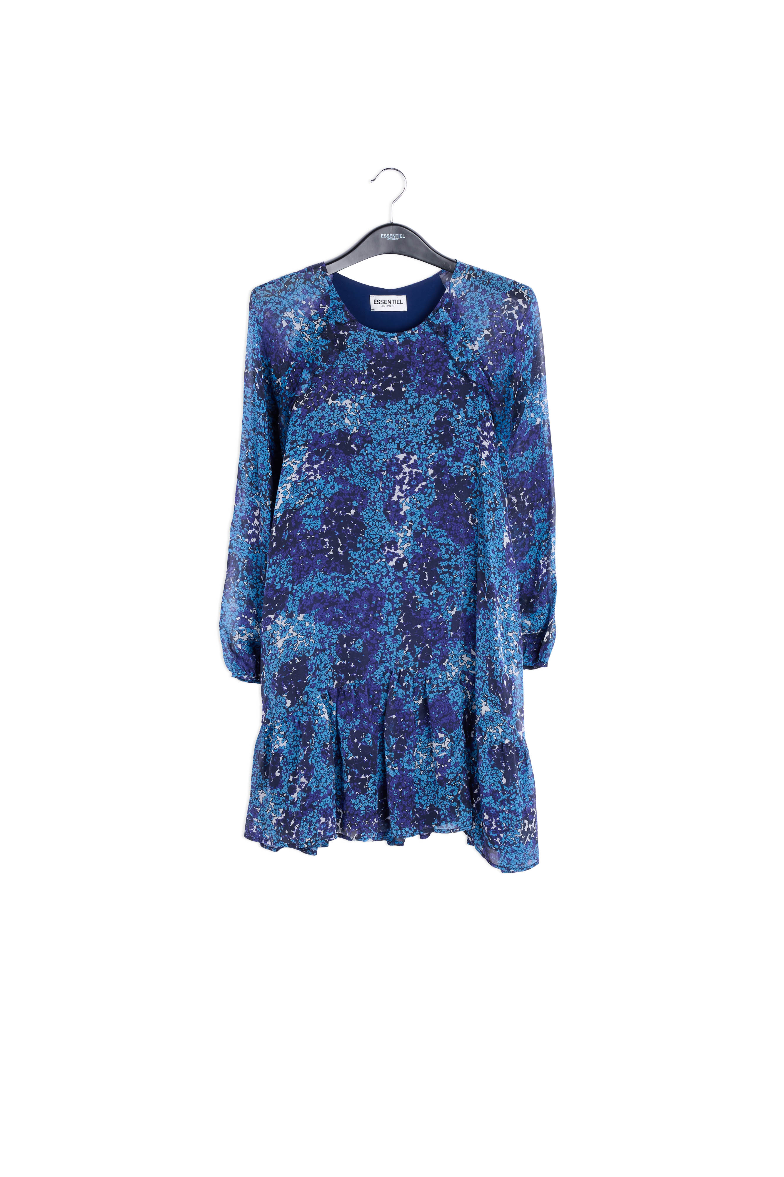 Dark blue floral mini dress RE—SSENTIEL | Essentiel second hand