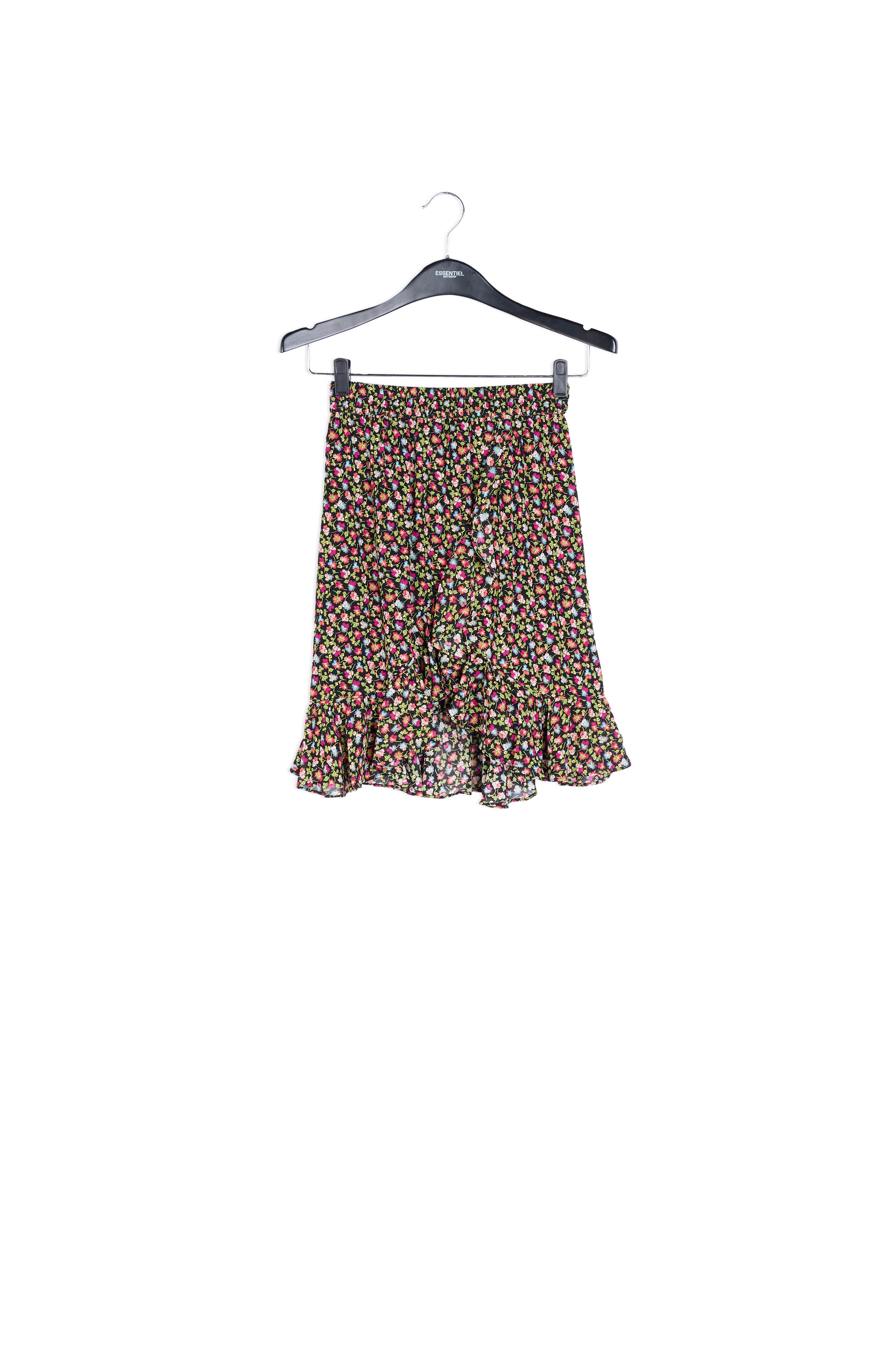 Minijupe portefeuille rouge, bleue et blanche à imprimé floral RE—SSENTIEL | Essentiel second hand