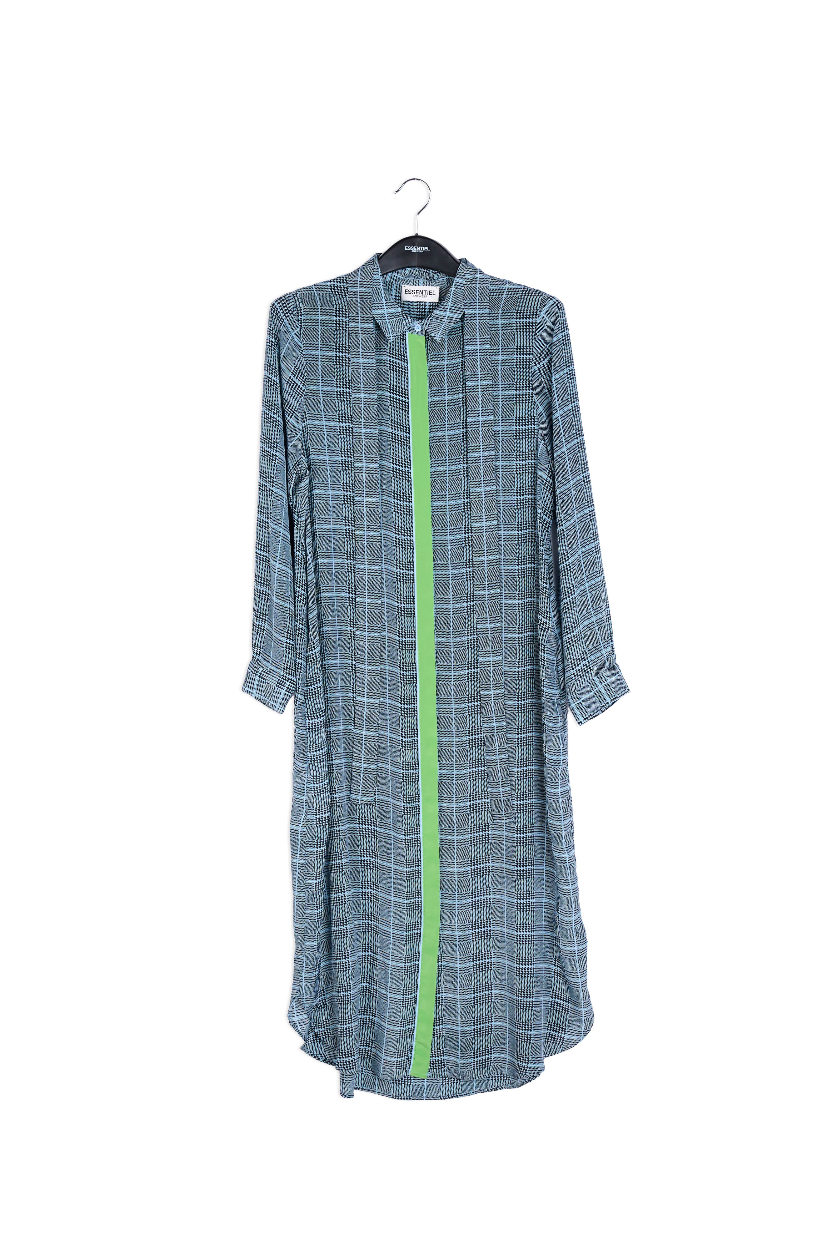 Large check silk shirt dress RE—SSENTIEL | Essentiel second hand