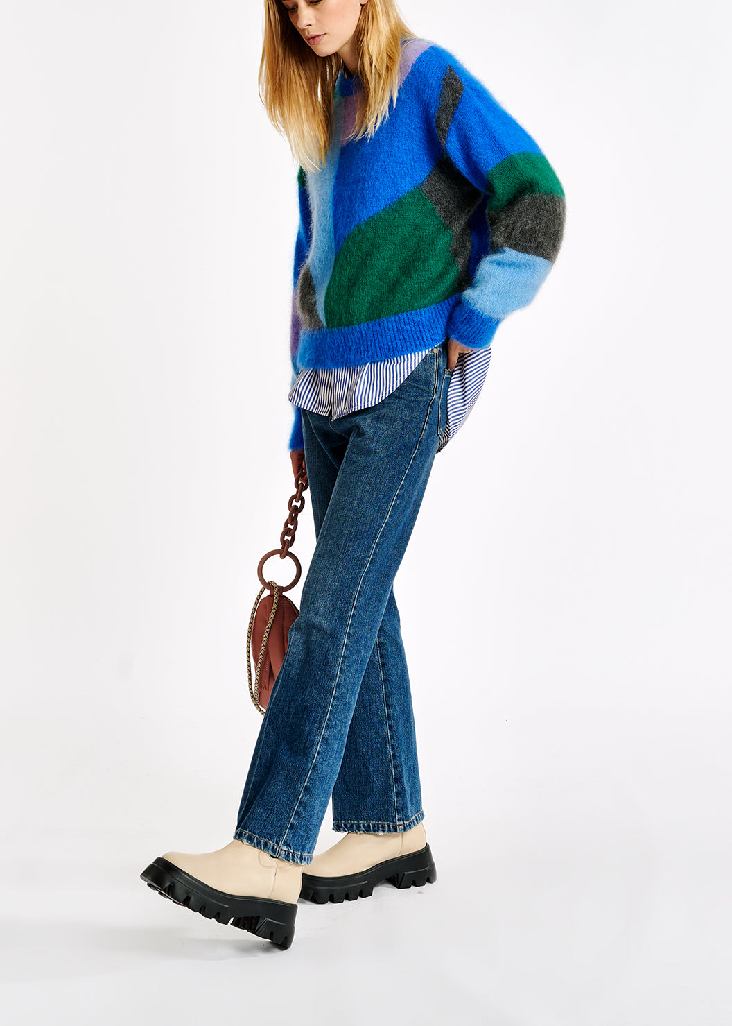 Soft and colorful mohair-blend sweater RE—SSENTIEL | Essentiel second hand