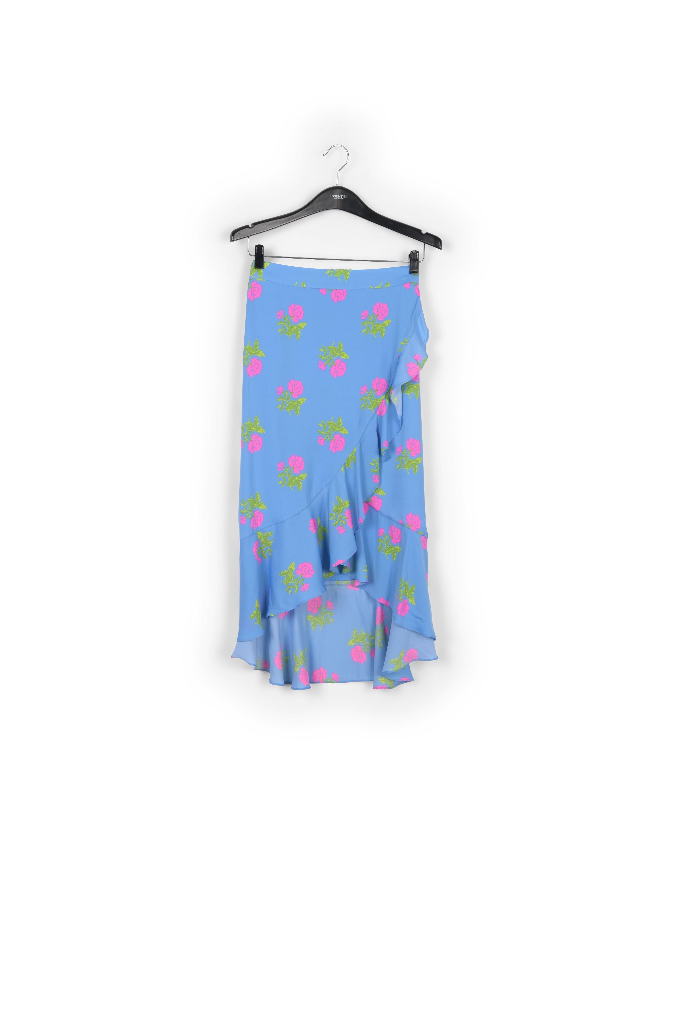 Blue floral print ruffled skirt RE—SSENTIEL | Essentiel second hand