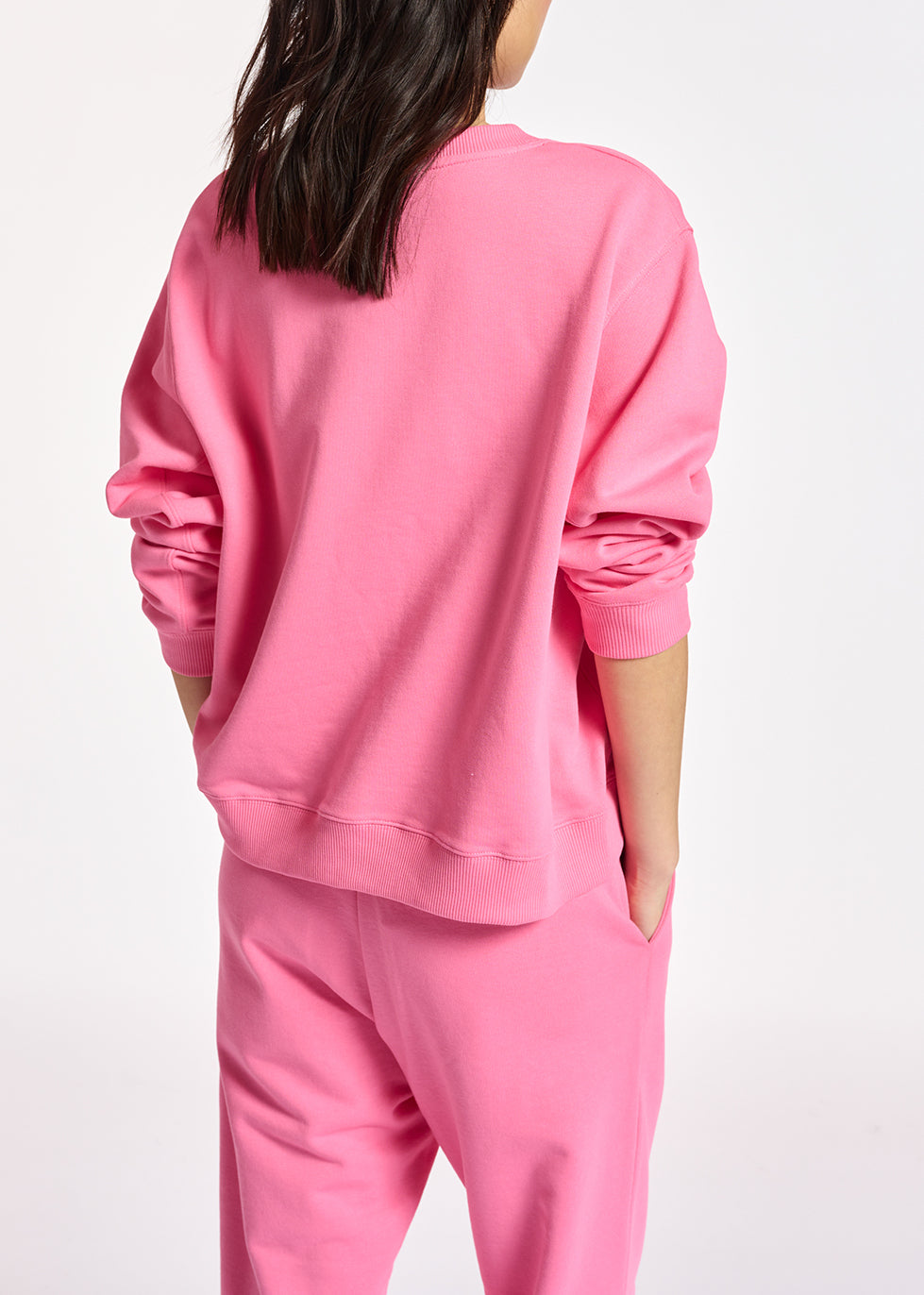 Roze sweater in biokatoenen jersey RE—SSENTIEL | Essentiel second hand