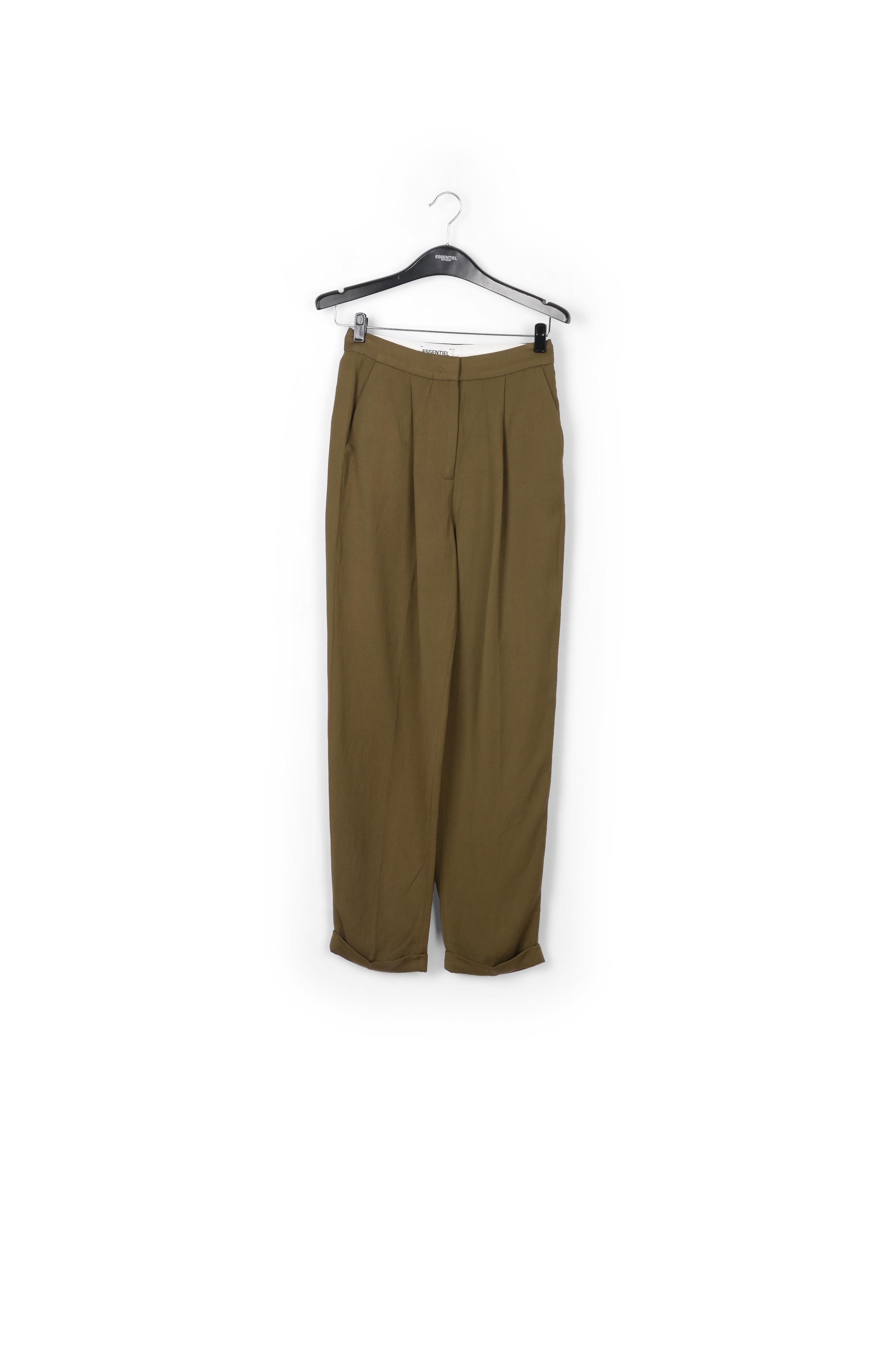 Kaki broek met middelhoge taille RE—SSENTIEL | Essentiel second hand