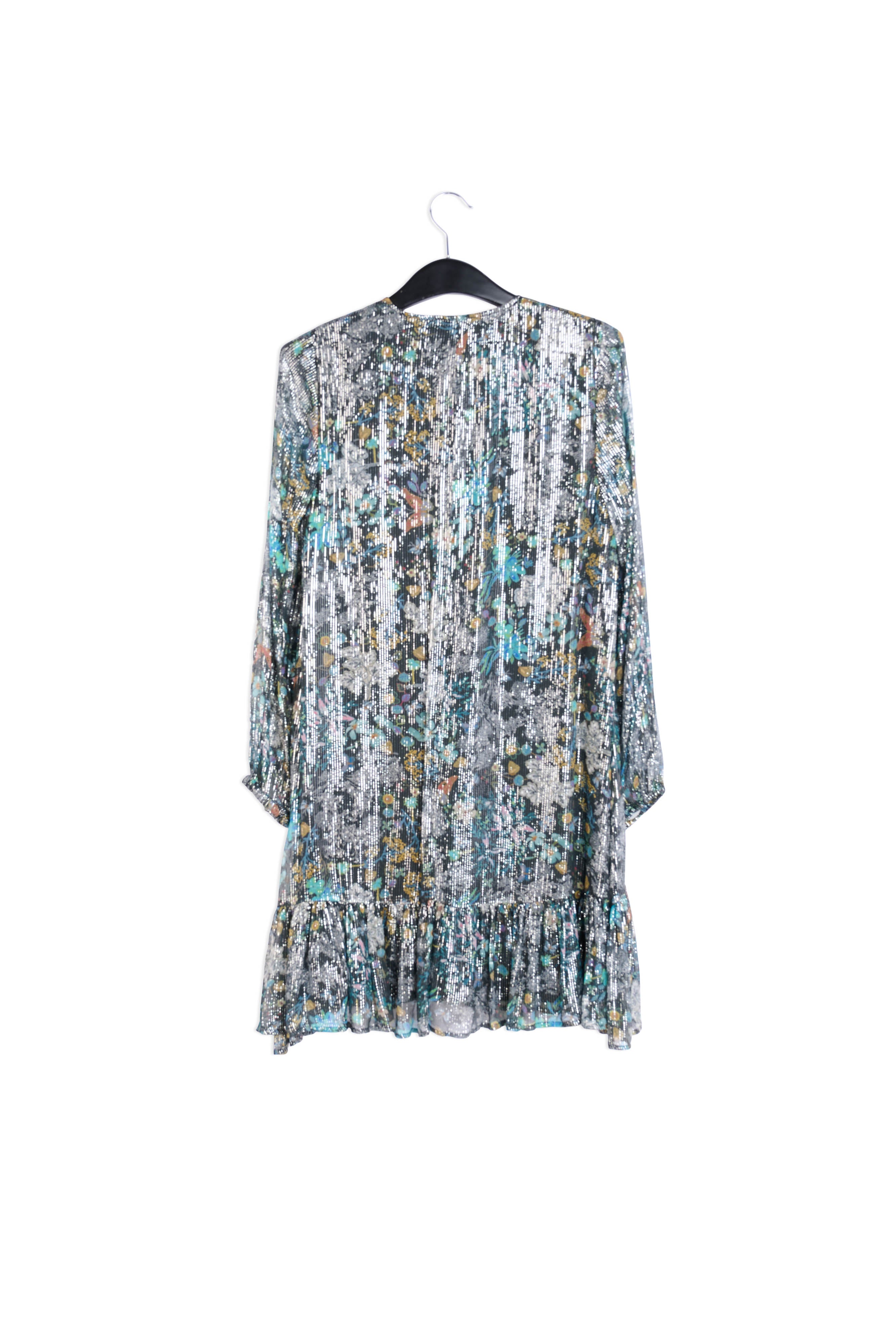 Mini-jurk met donkere botanische print RE—SSENTIEL | Essentiel second hand